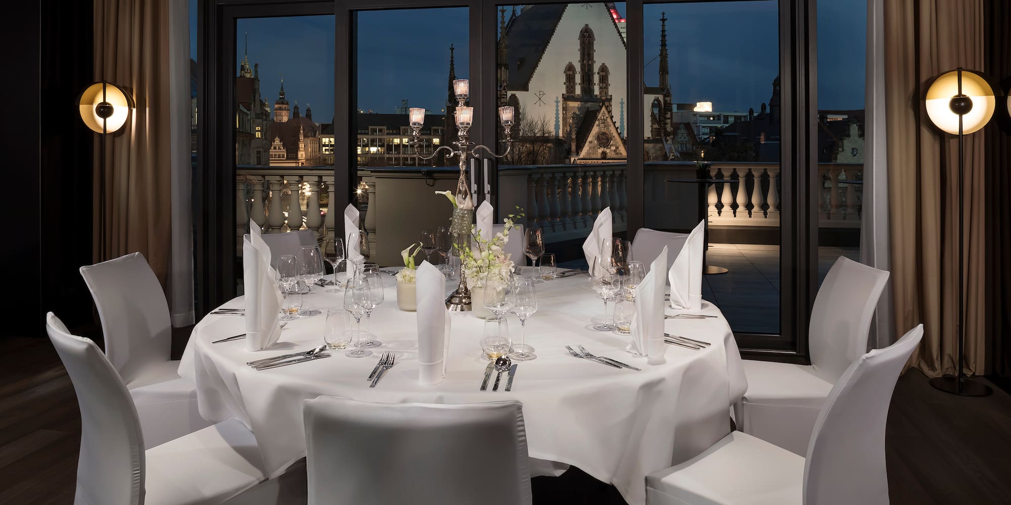 a table set for a dinner party
