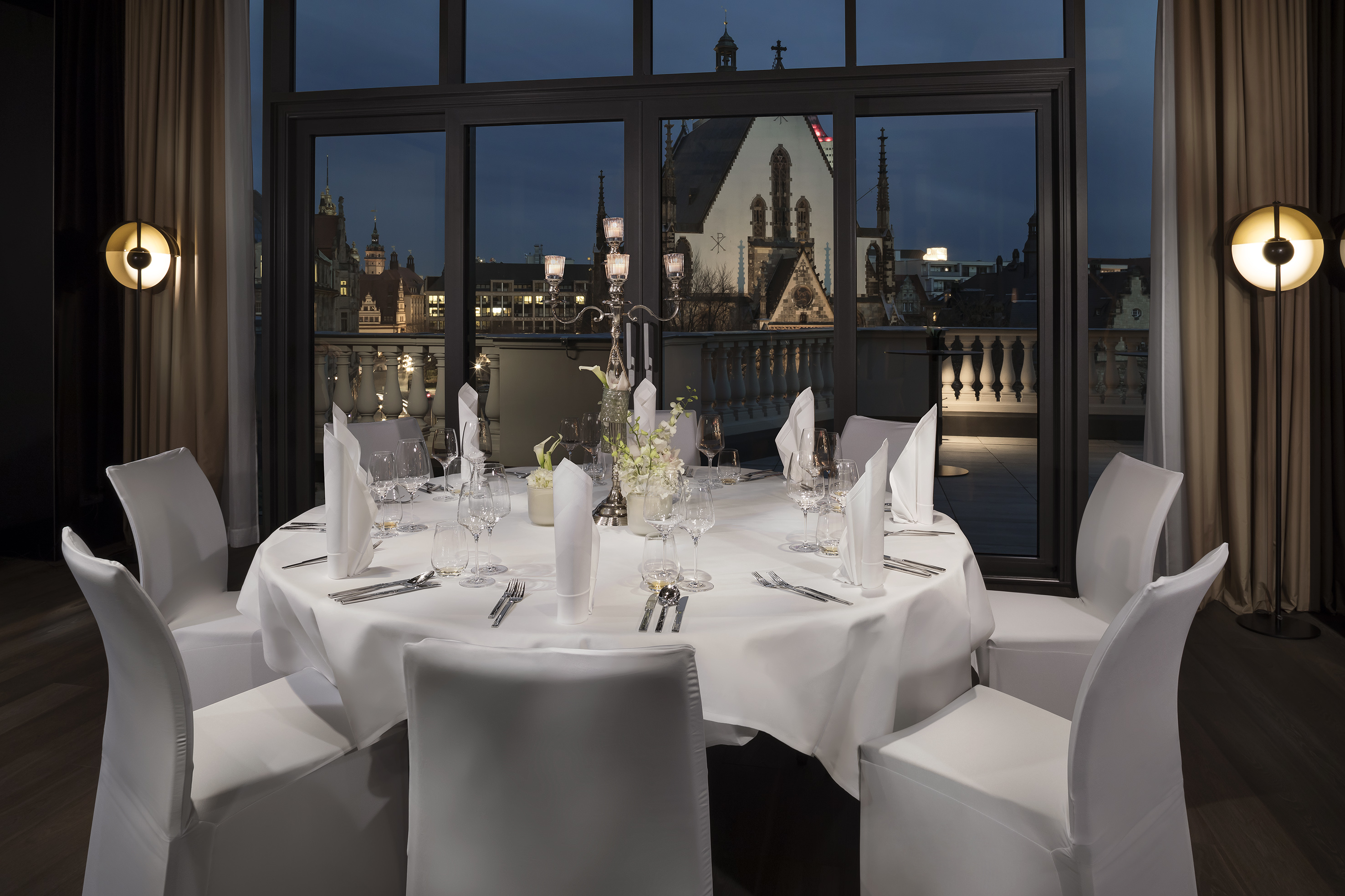 a table set for a dinner party