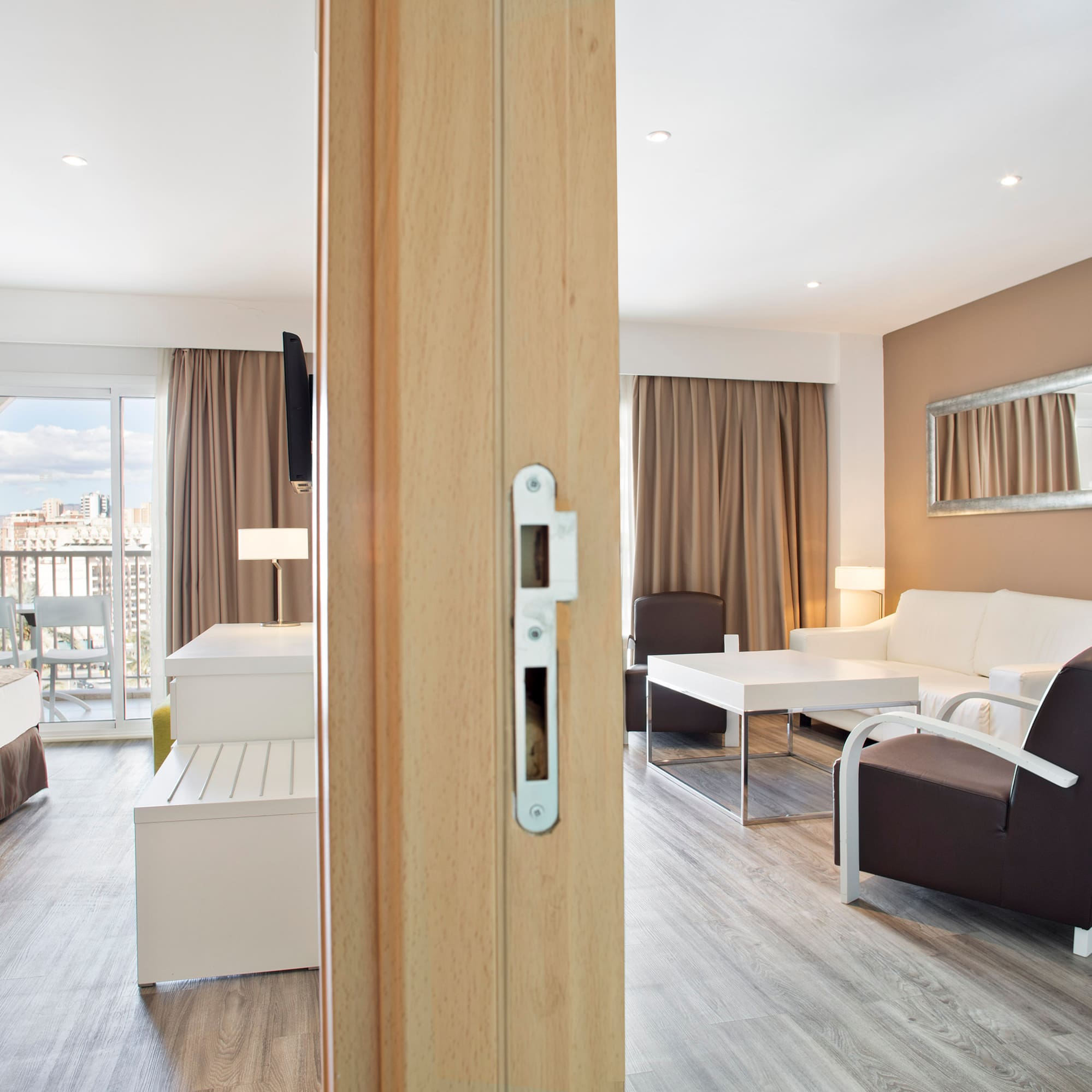 a room with a door open