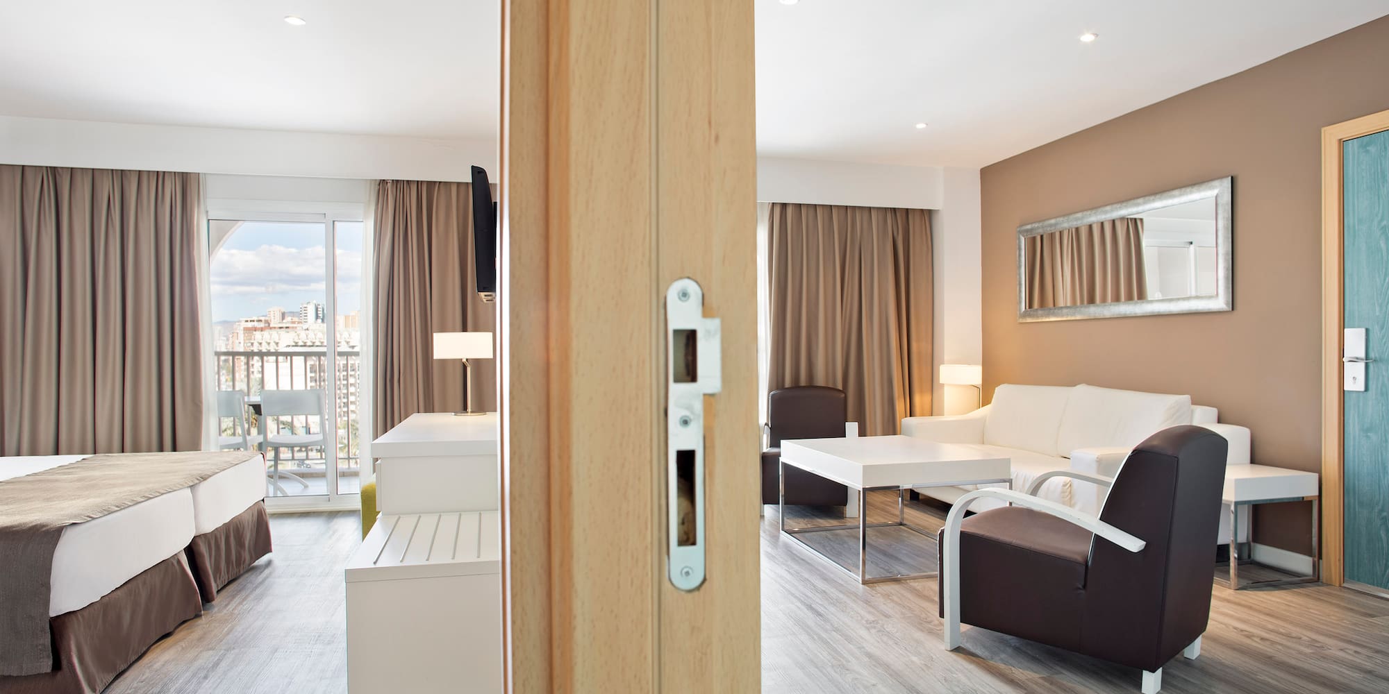 a room with a door open