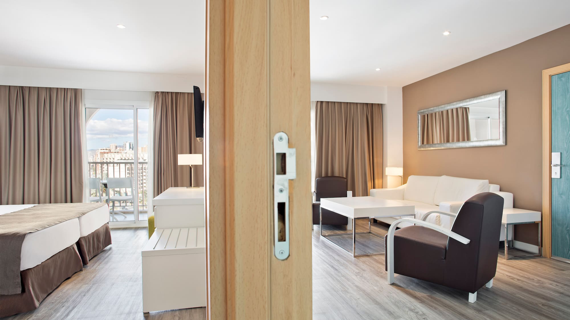 a room with a door open