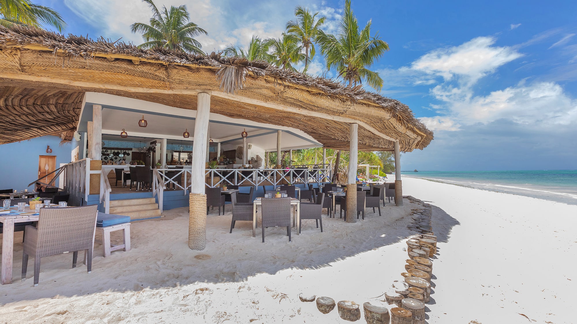 a restaurant on a beach