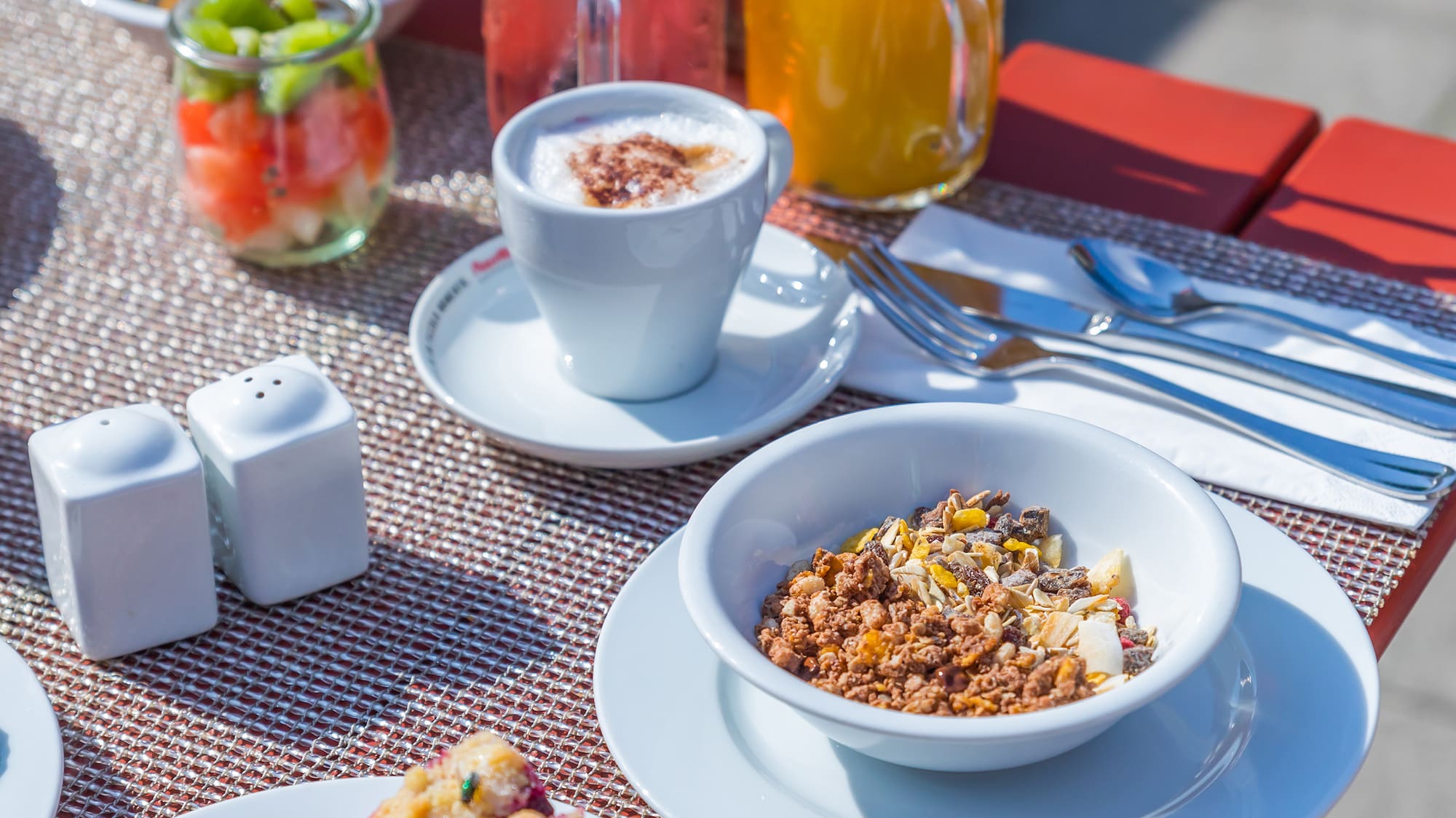 a table with food on it