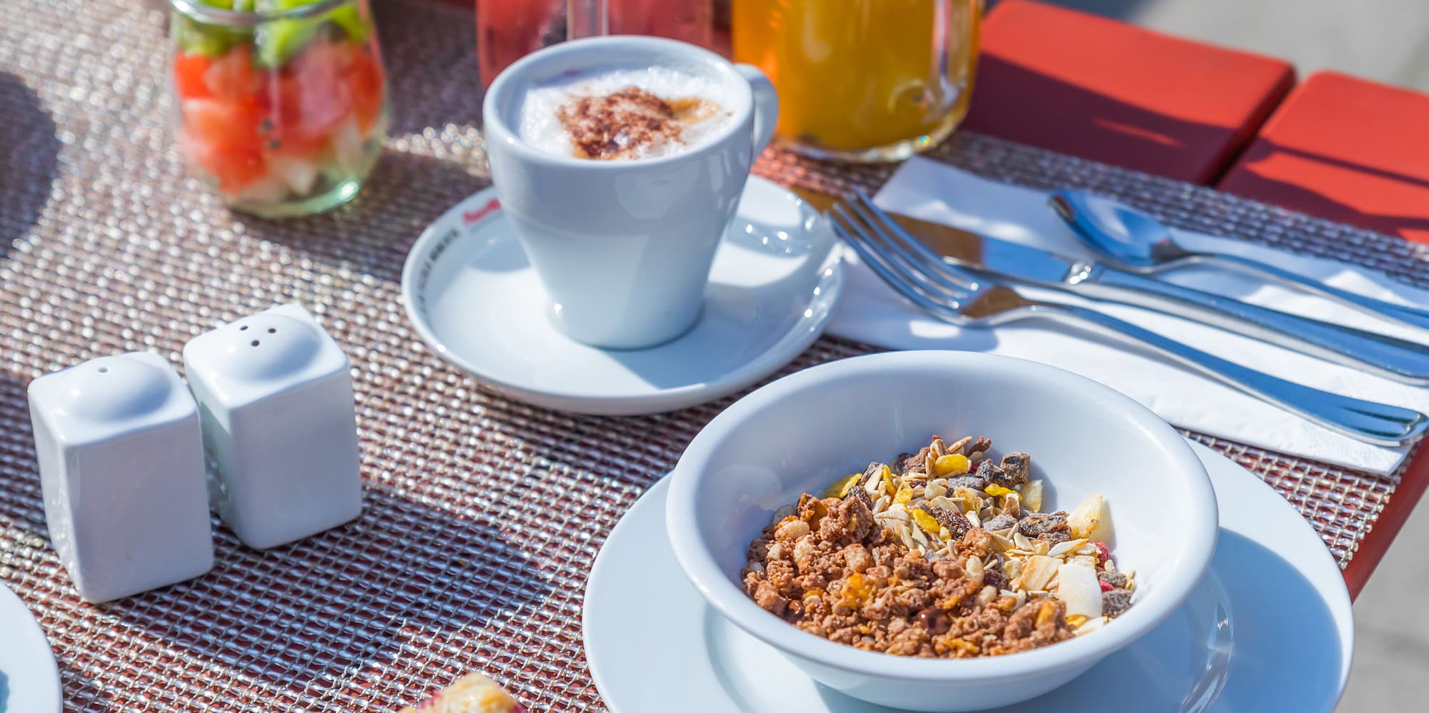 a table with food on it
