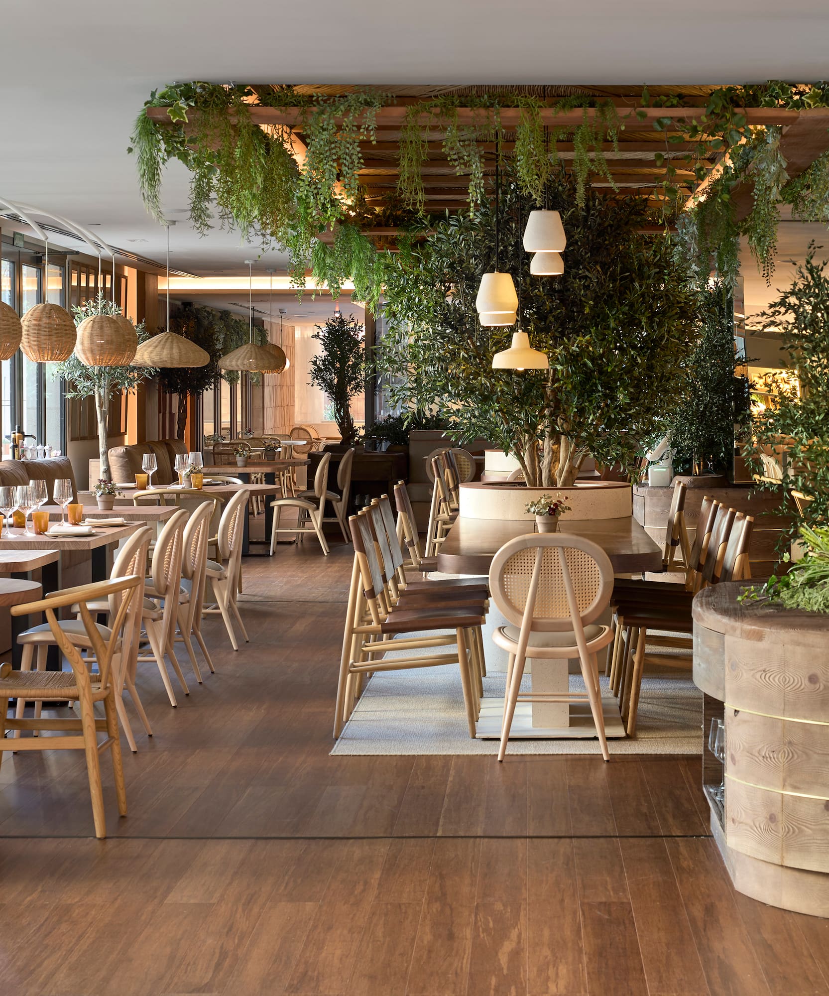 a restaurant with tables and chairs