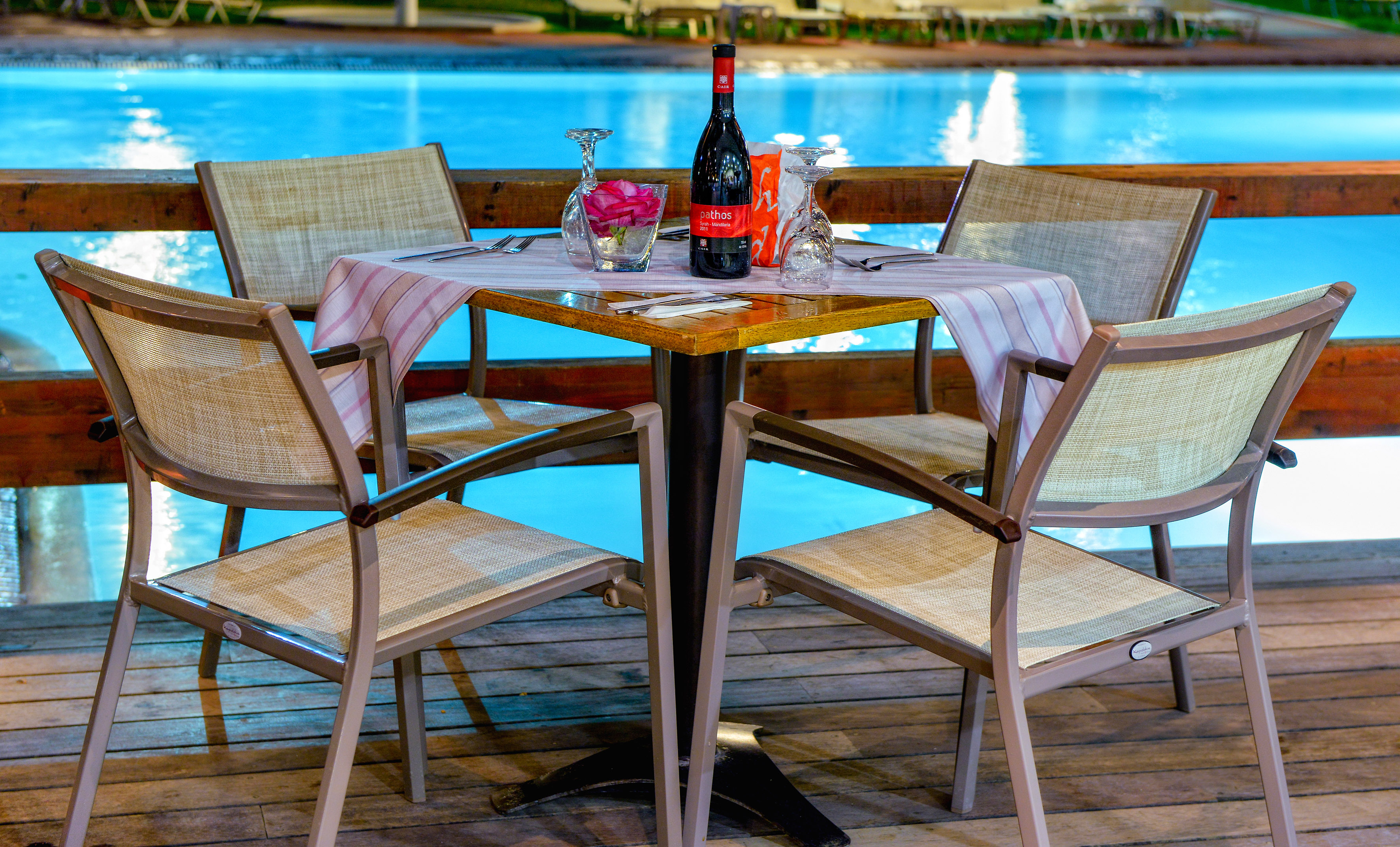 a table with wine and glasses on it