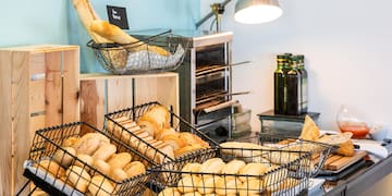 baskets of bread in baskets
