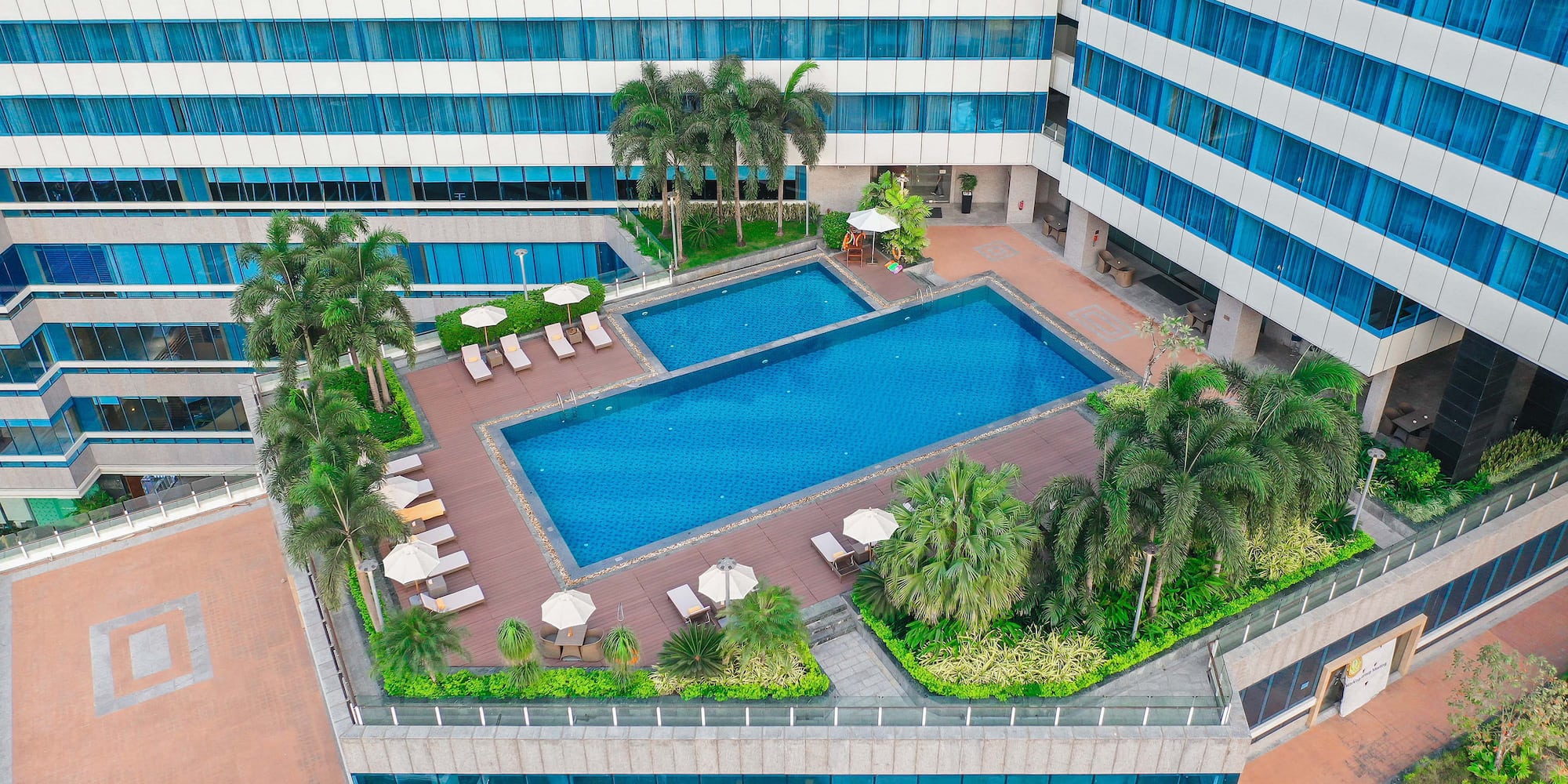 a pool in a building