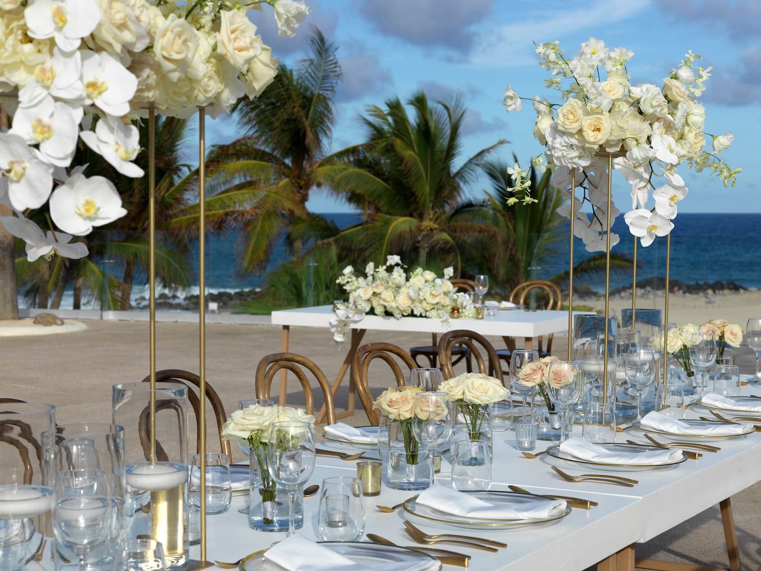 a table set for a wedding reception