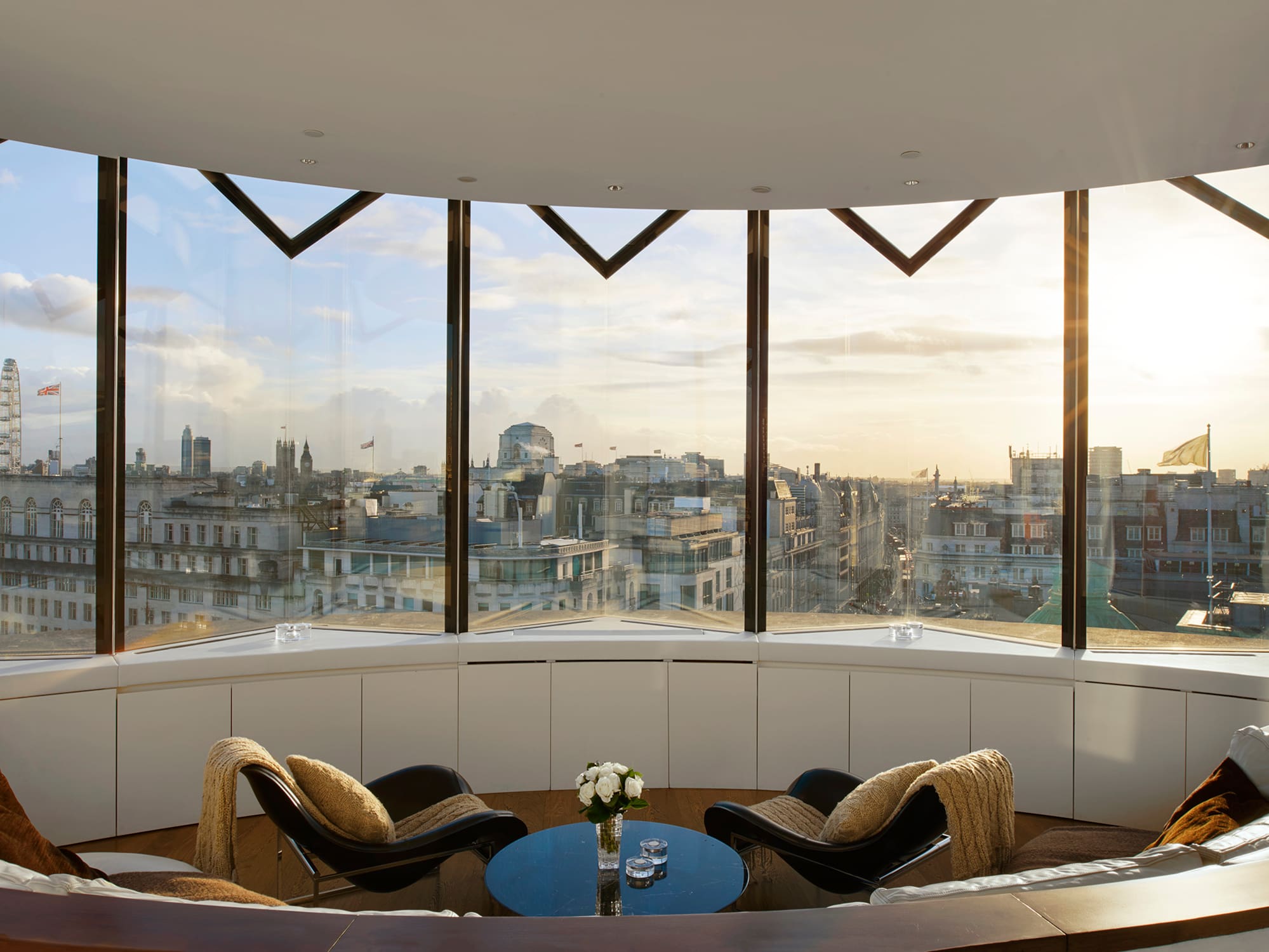 a room with a view of a city