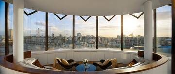 a room with a view of a city