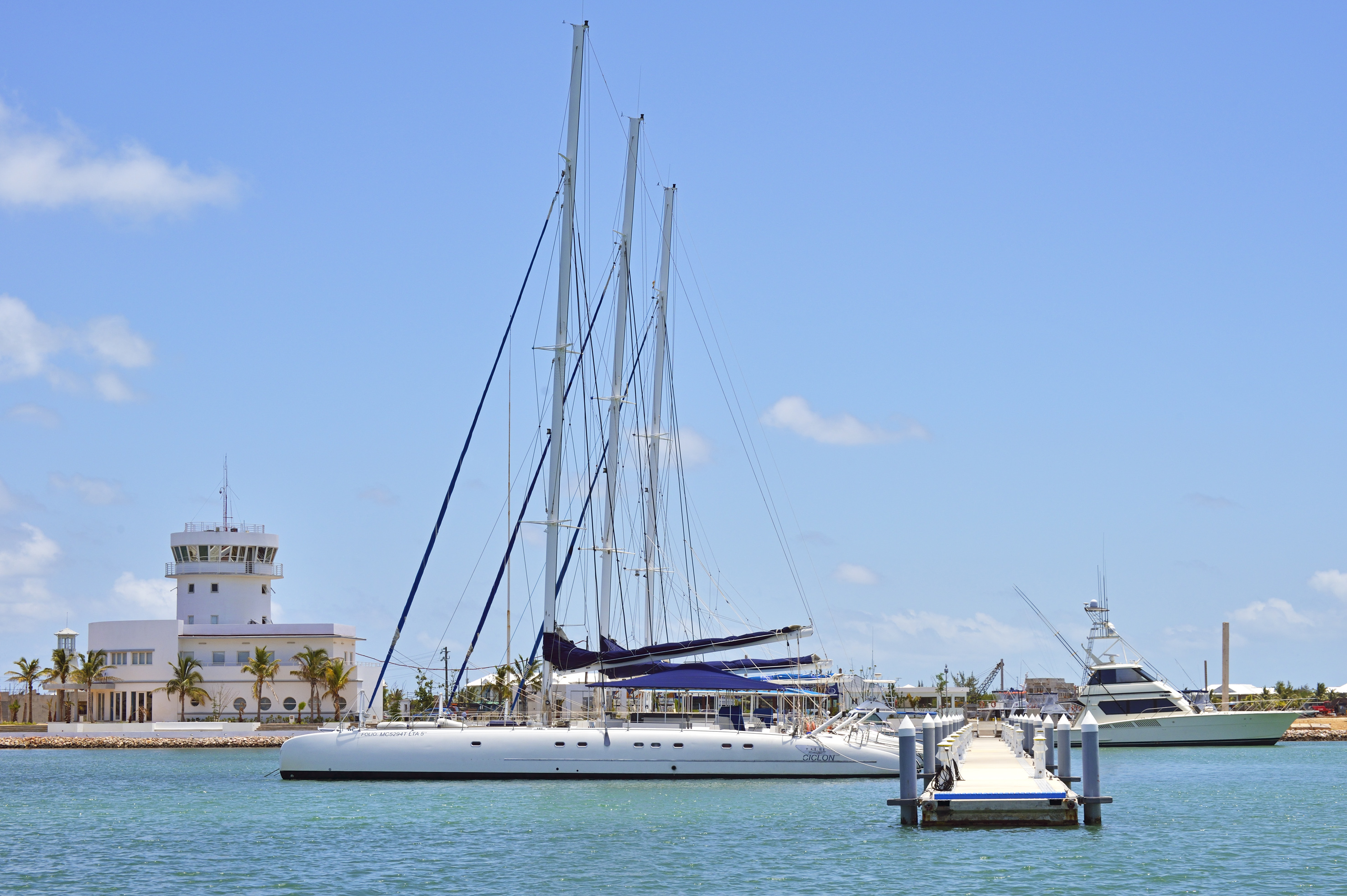 a white sailboat in the water