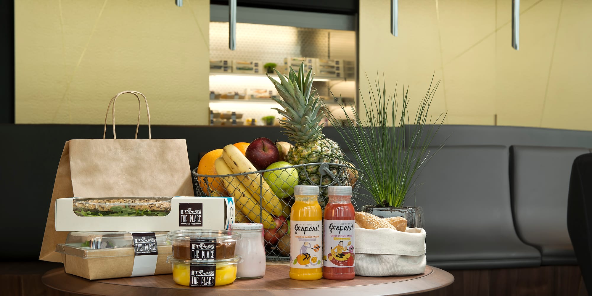 a table with food on it