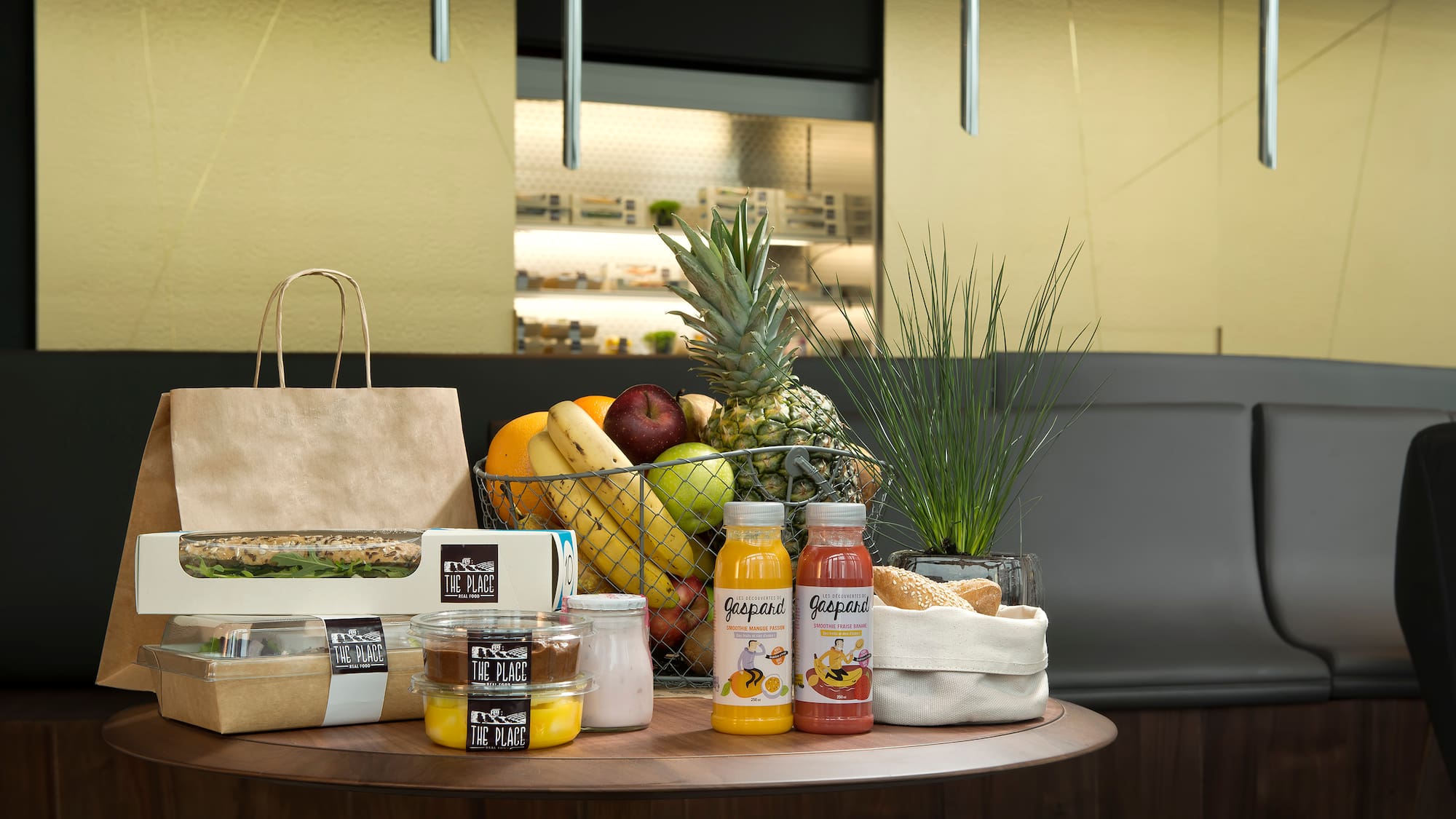 a table with food on it