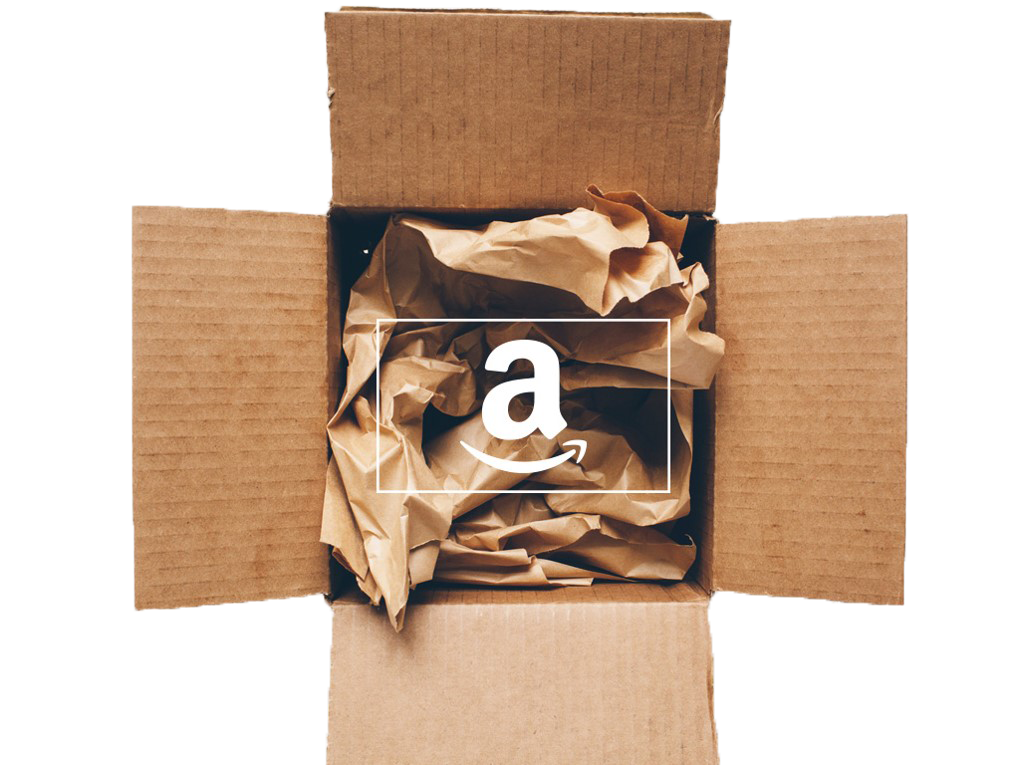 a box with brown paper inside
