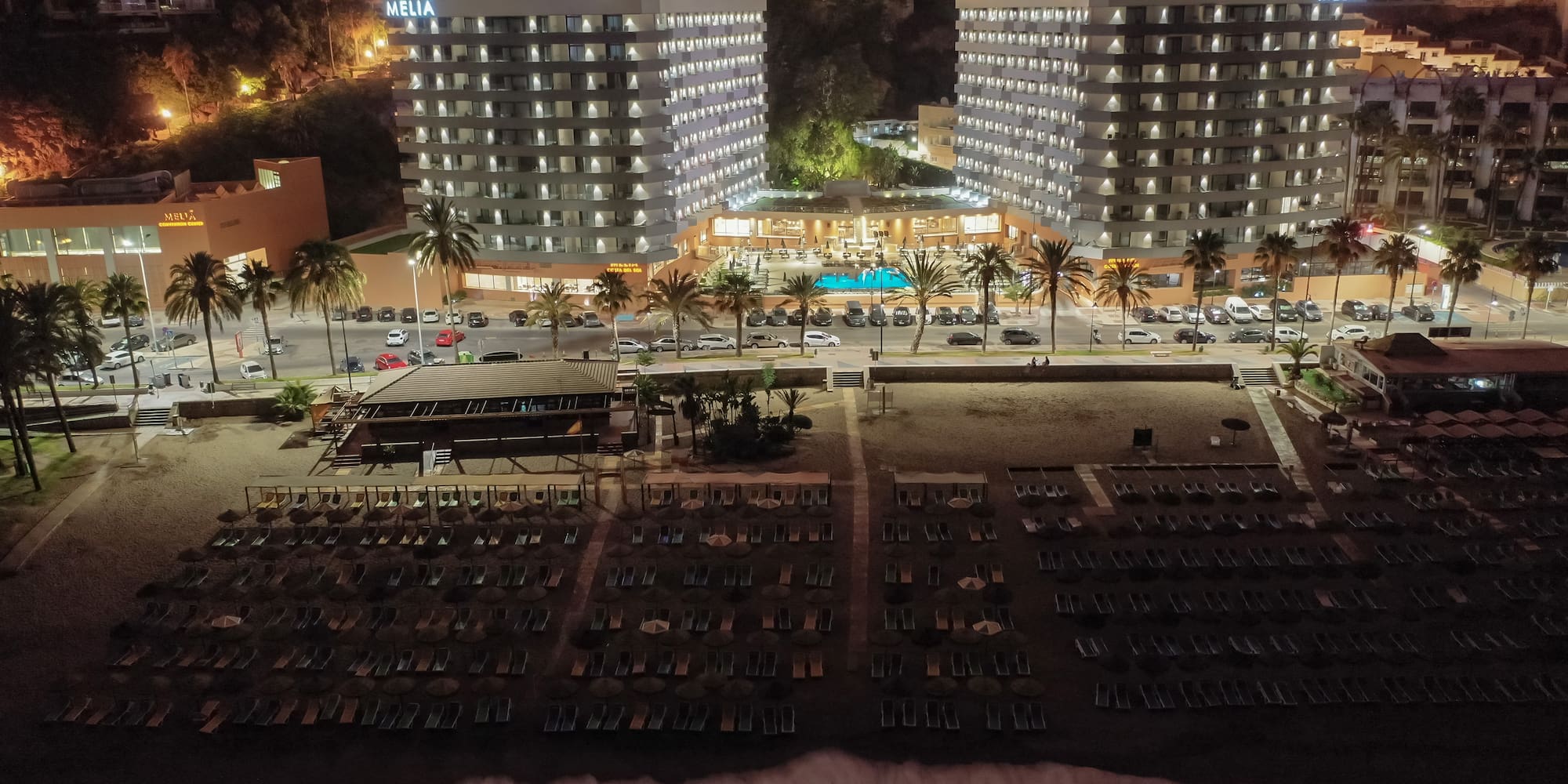 a large building with many lights on it