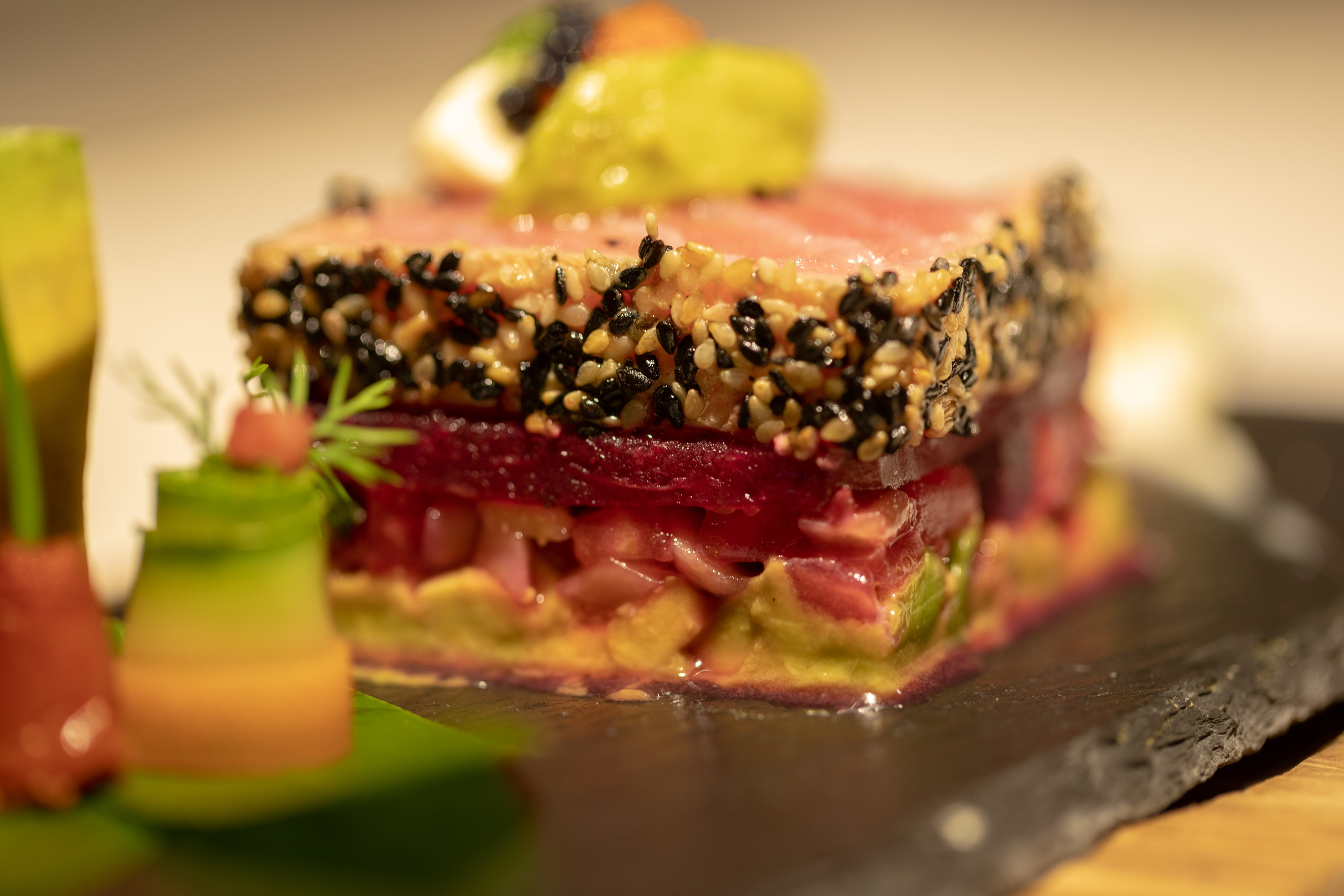a close up of food