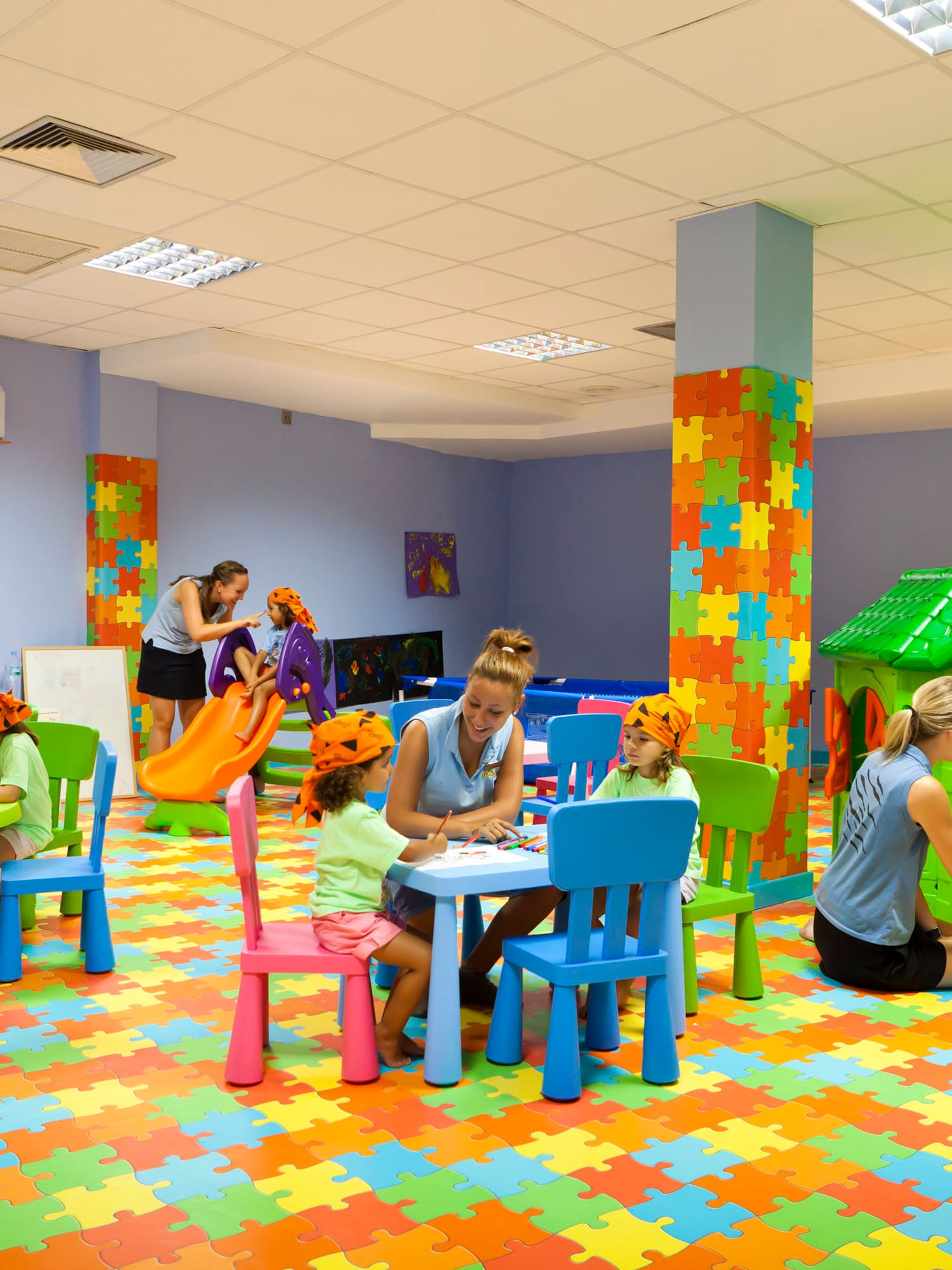 a group of children in a room