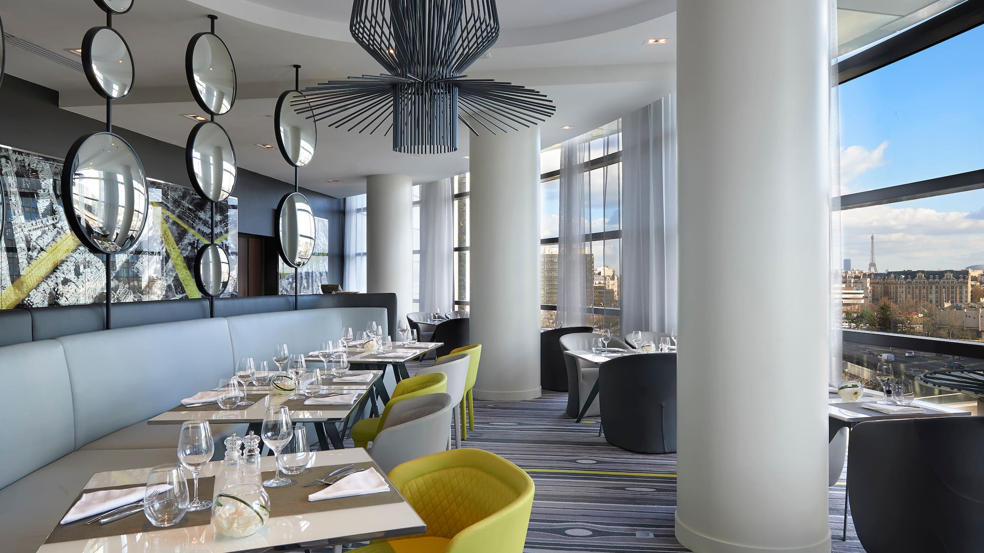 a restaurant with tables and chairs