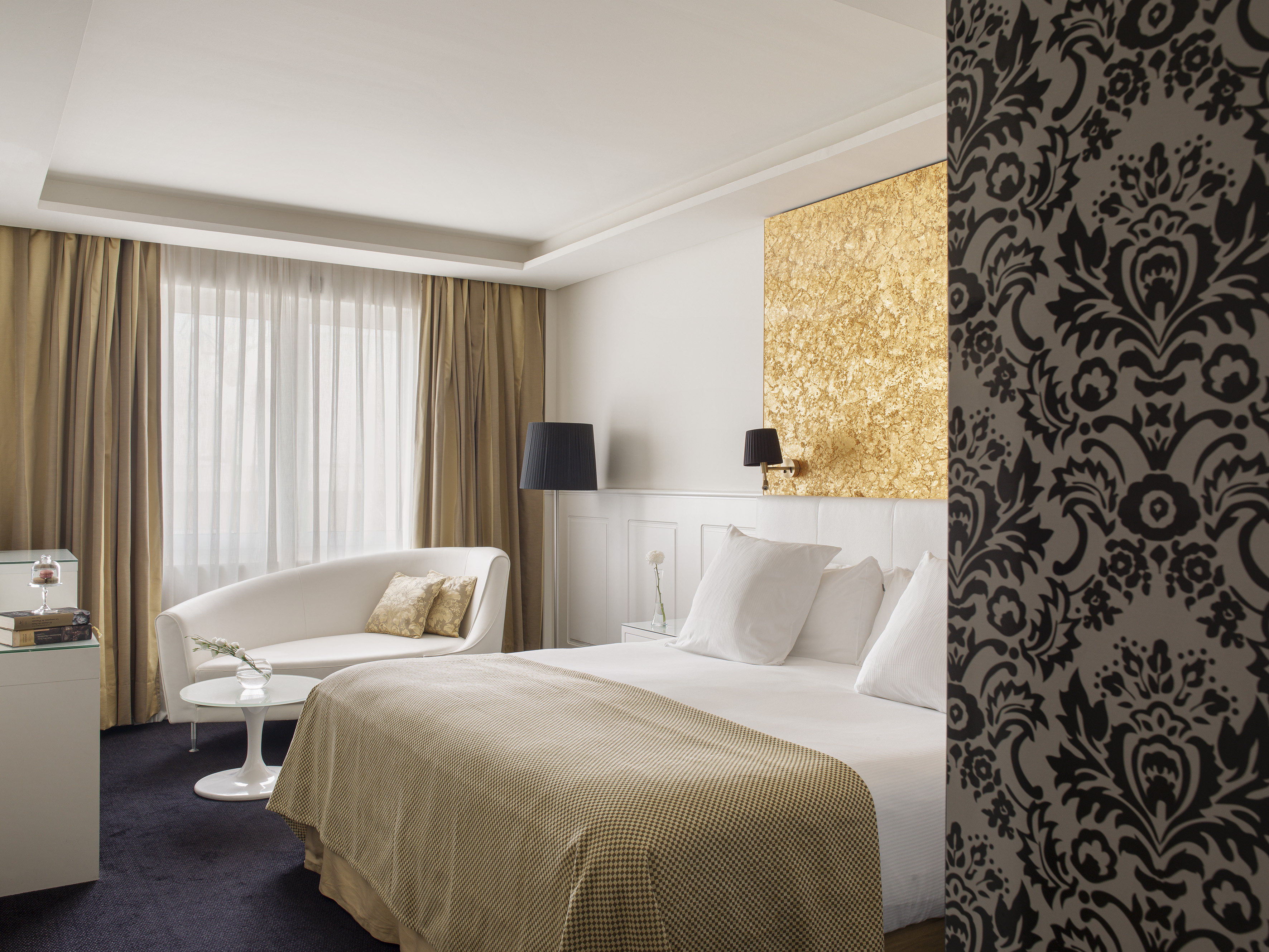 a room with a bed and a couch