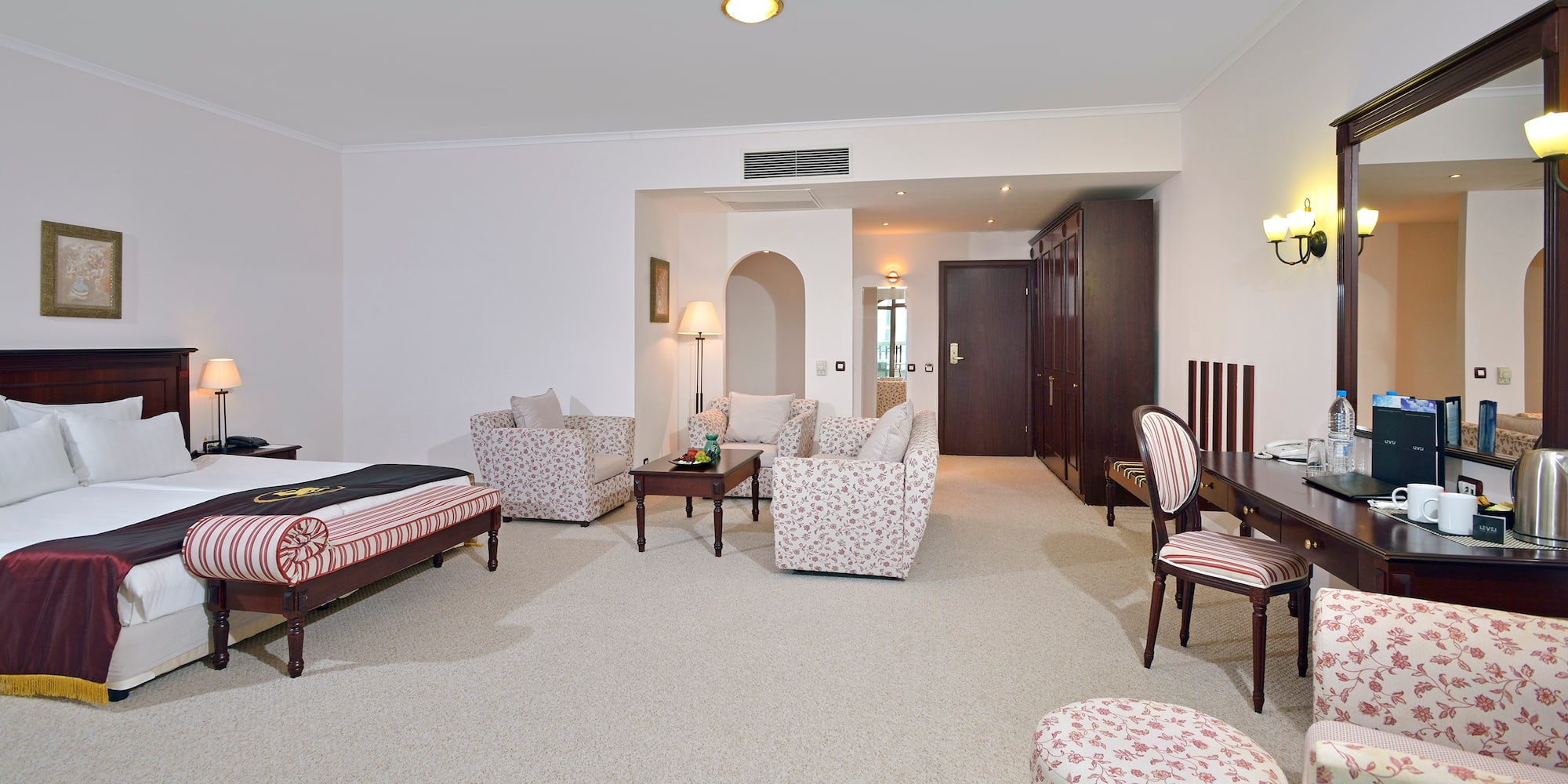 a room with a bed and a couch