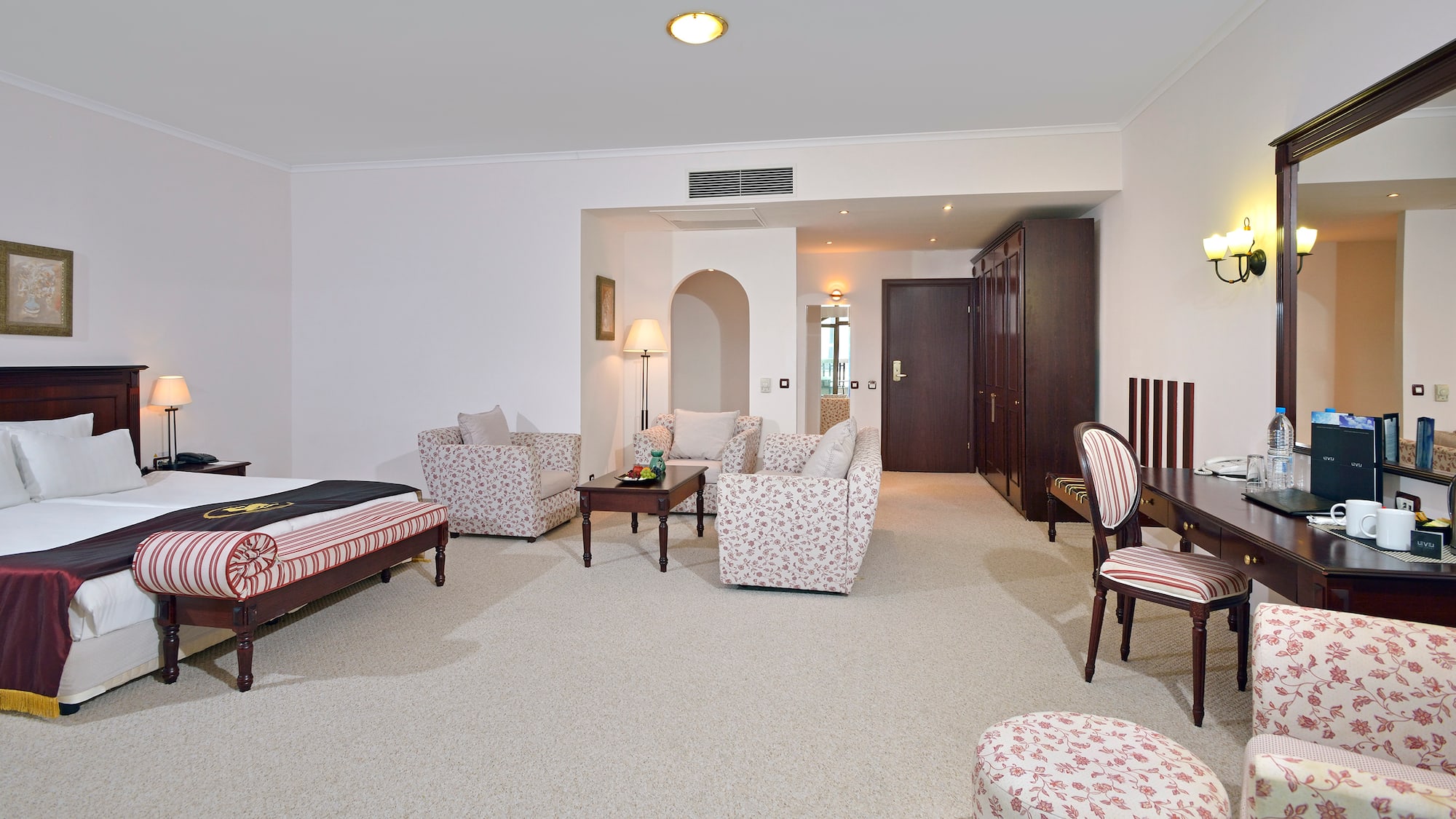 a room with a bed and a couch