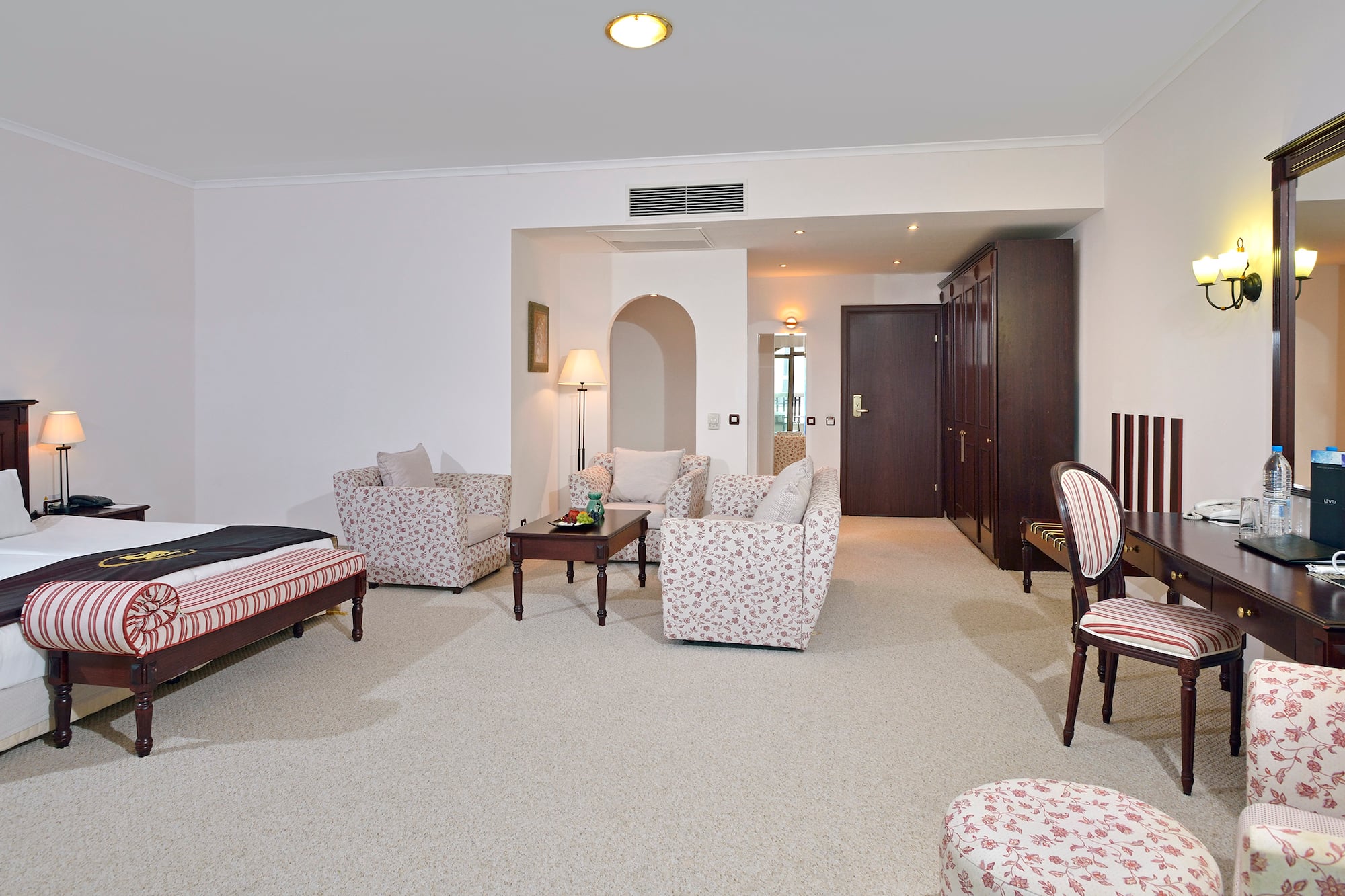 a room with a bed and a couch