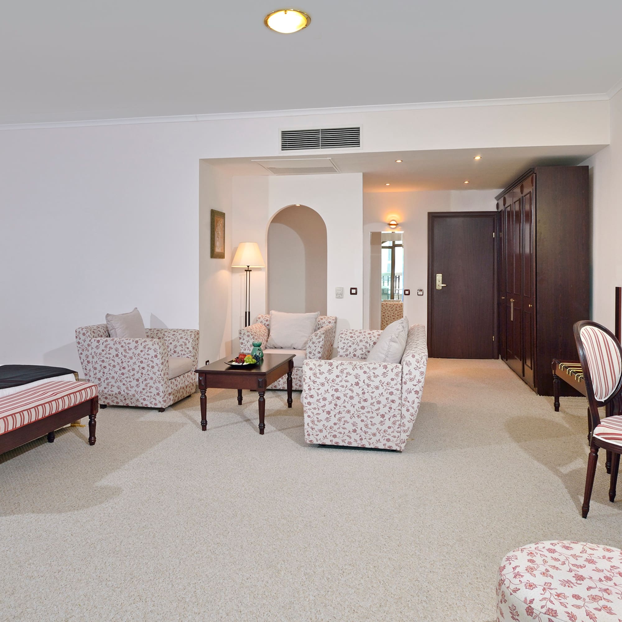 a room with a bed and a couch