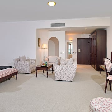 a room with a bed and a couch