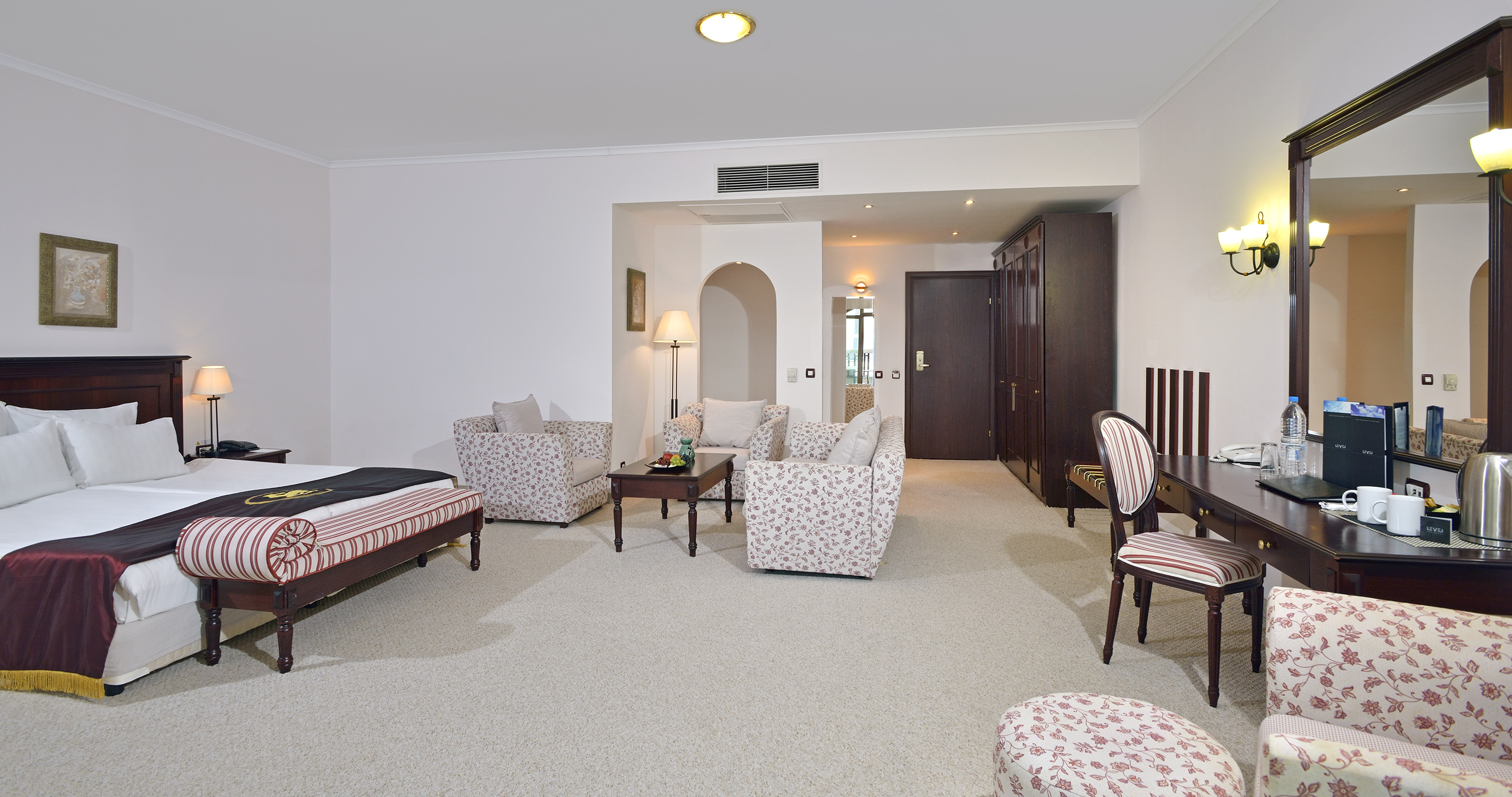 a room with a bed and a couch