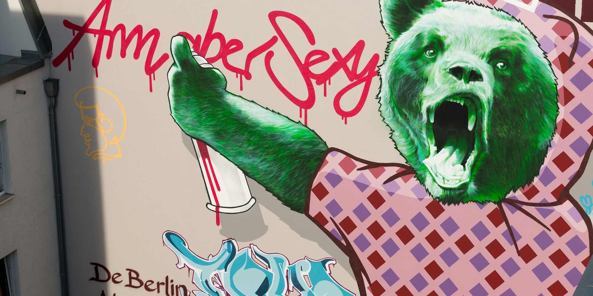 a bear with his mouth open