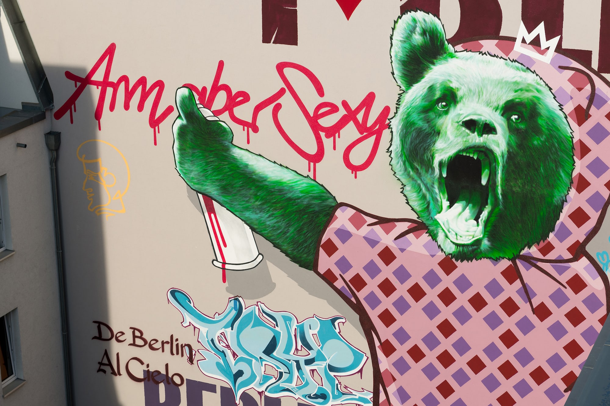 a bear with his mouth open