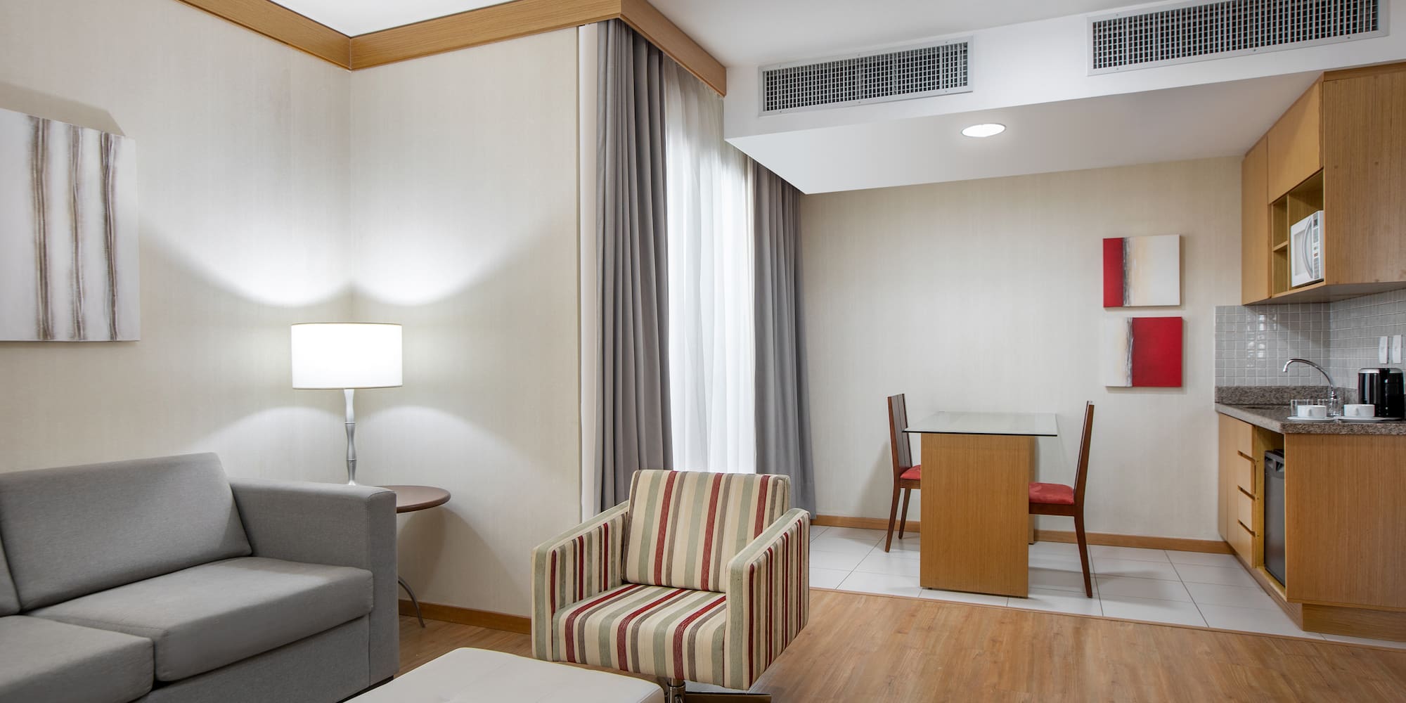 a room with a couch and a table