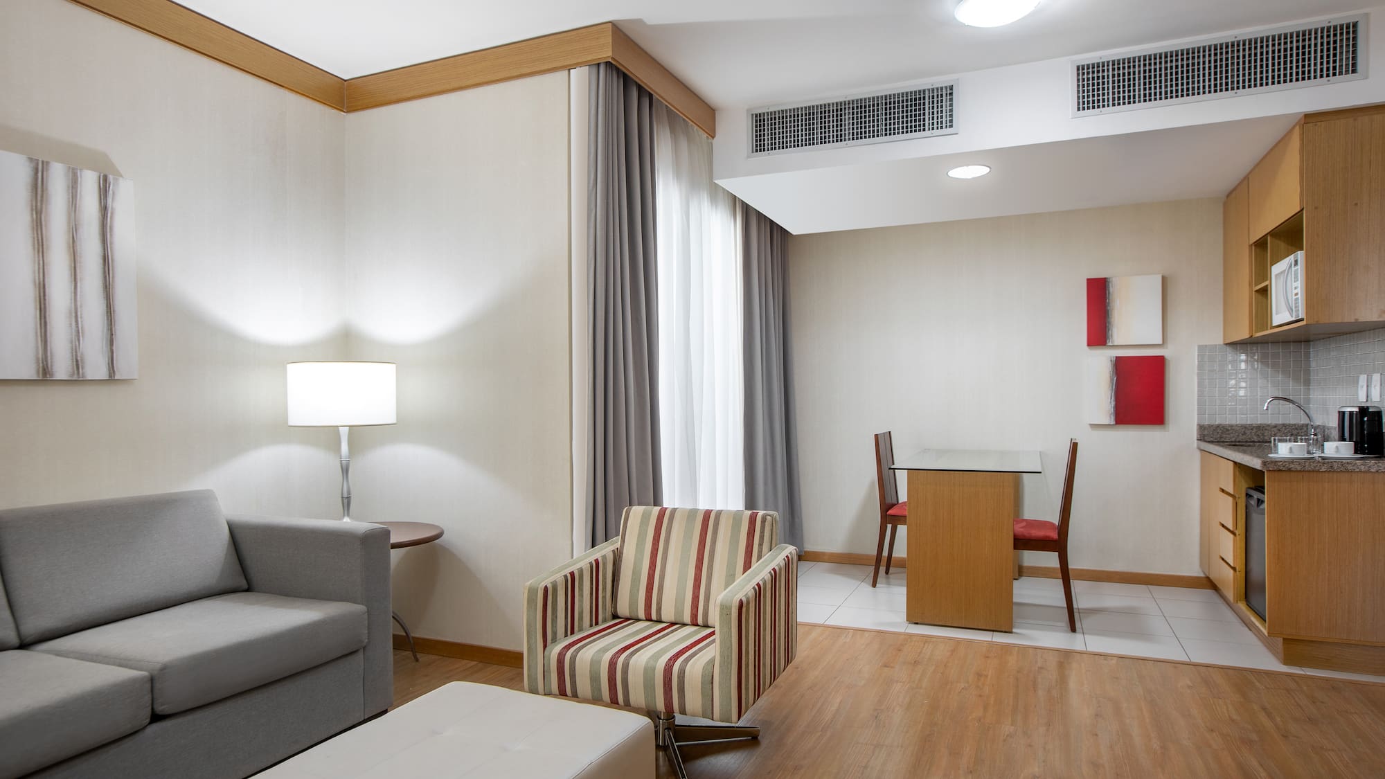 a room with a couch and a table