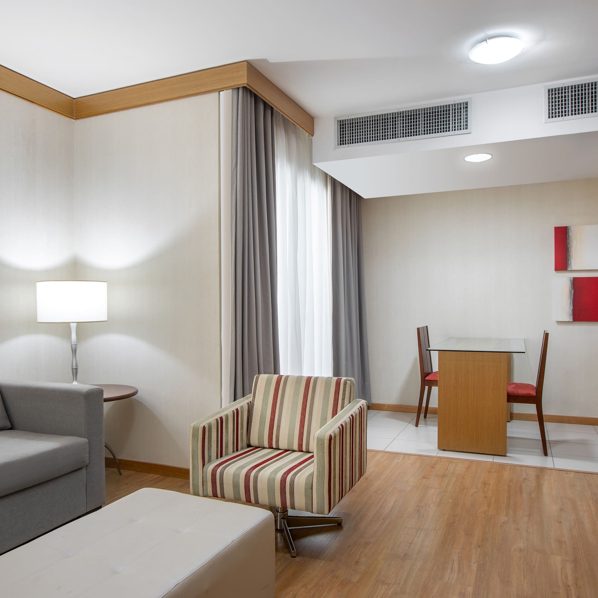 a room with a couch and a table