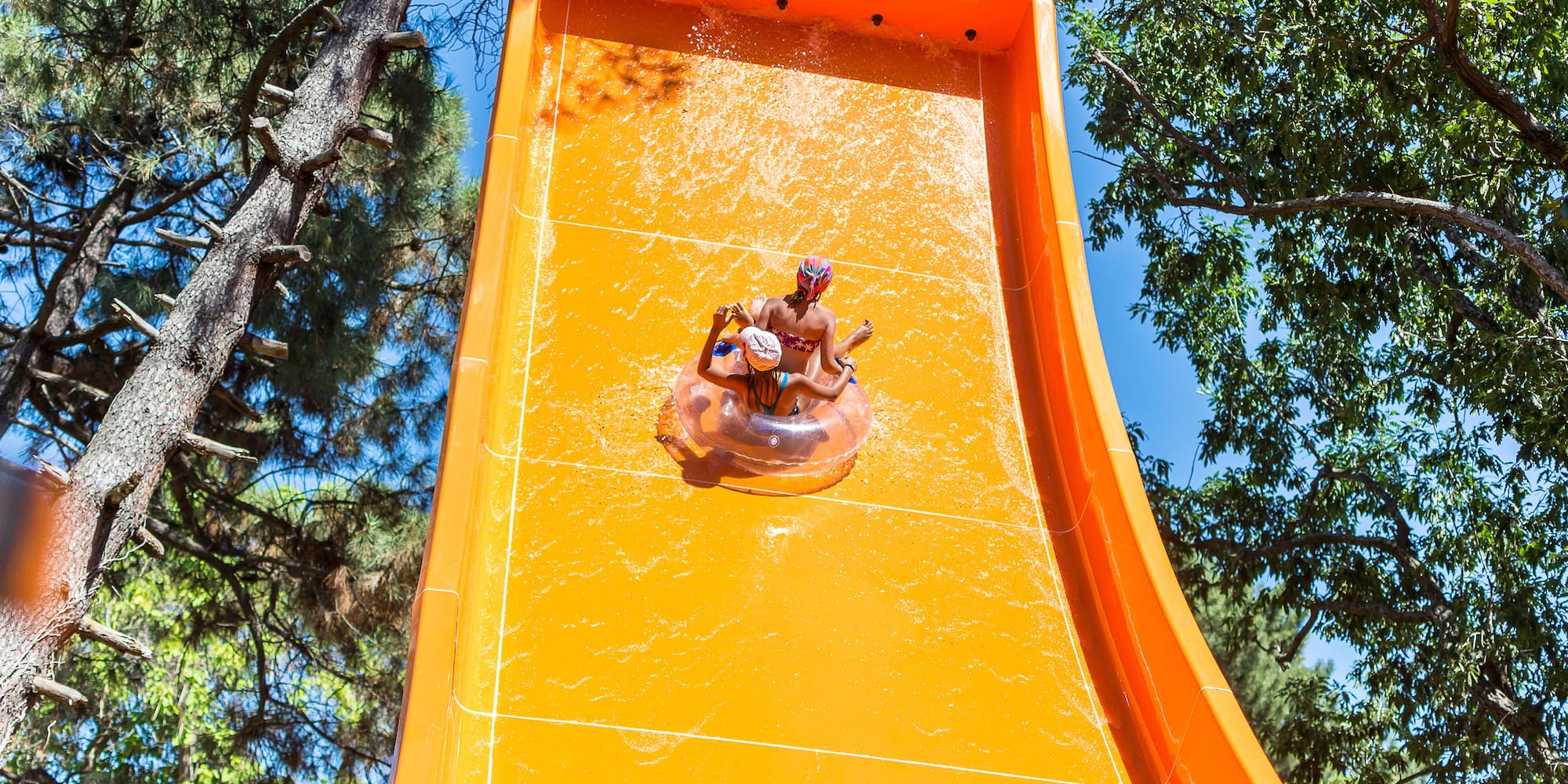 a person on a water slide