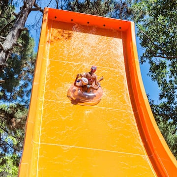 a person on a water slide