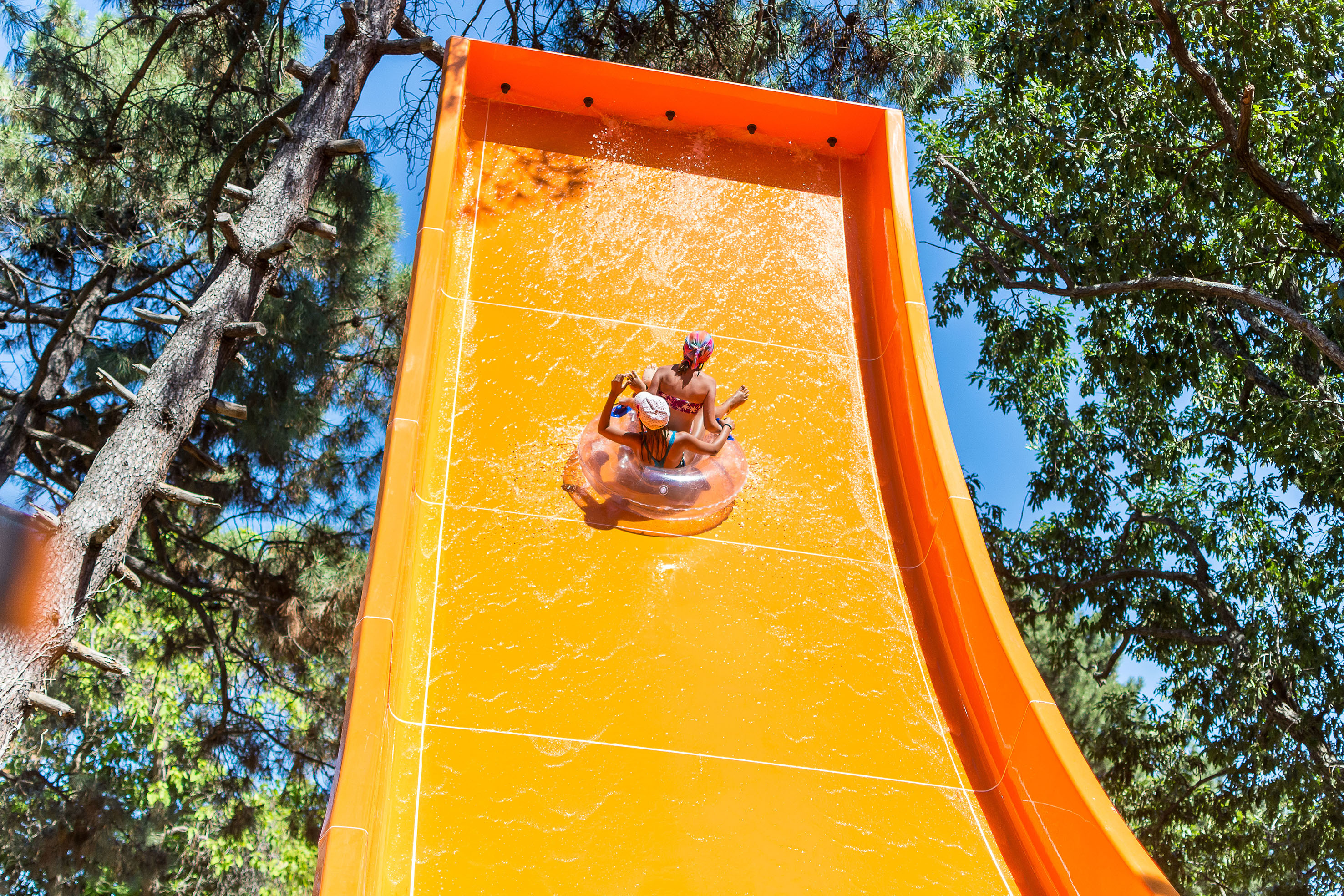 a person on a water slide