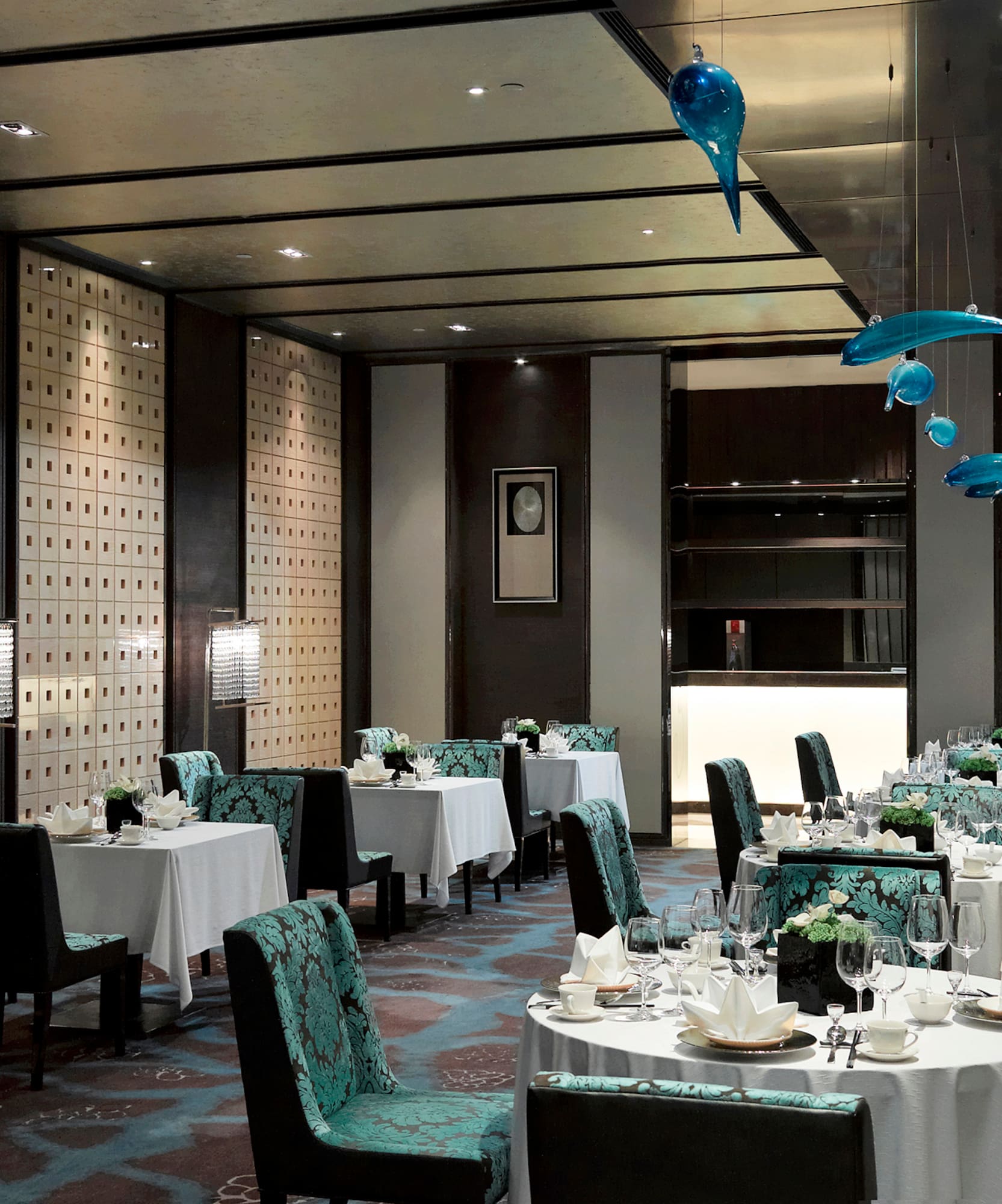 a room with tables and chairs