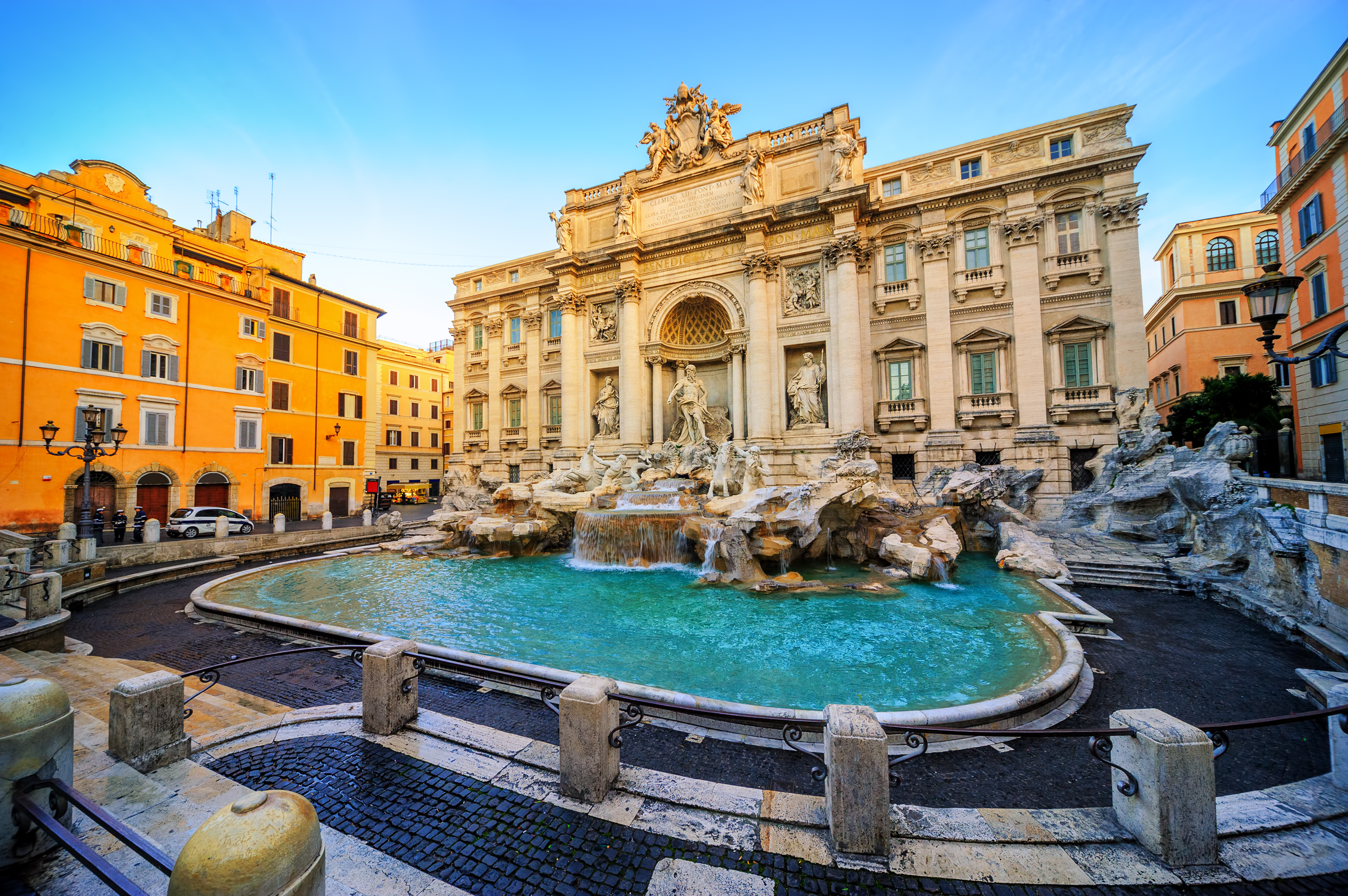 a fountain in front of a building