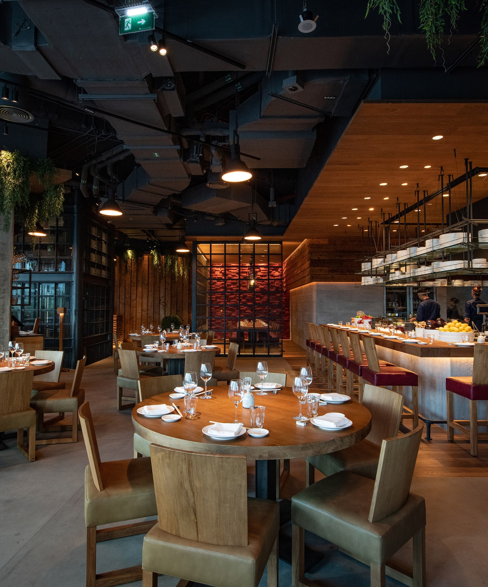 a restaurant with tables and chairs