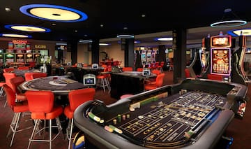 a black table in a casino