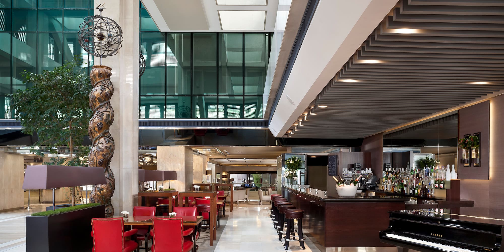 a restaurant with tables and chairs