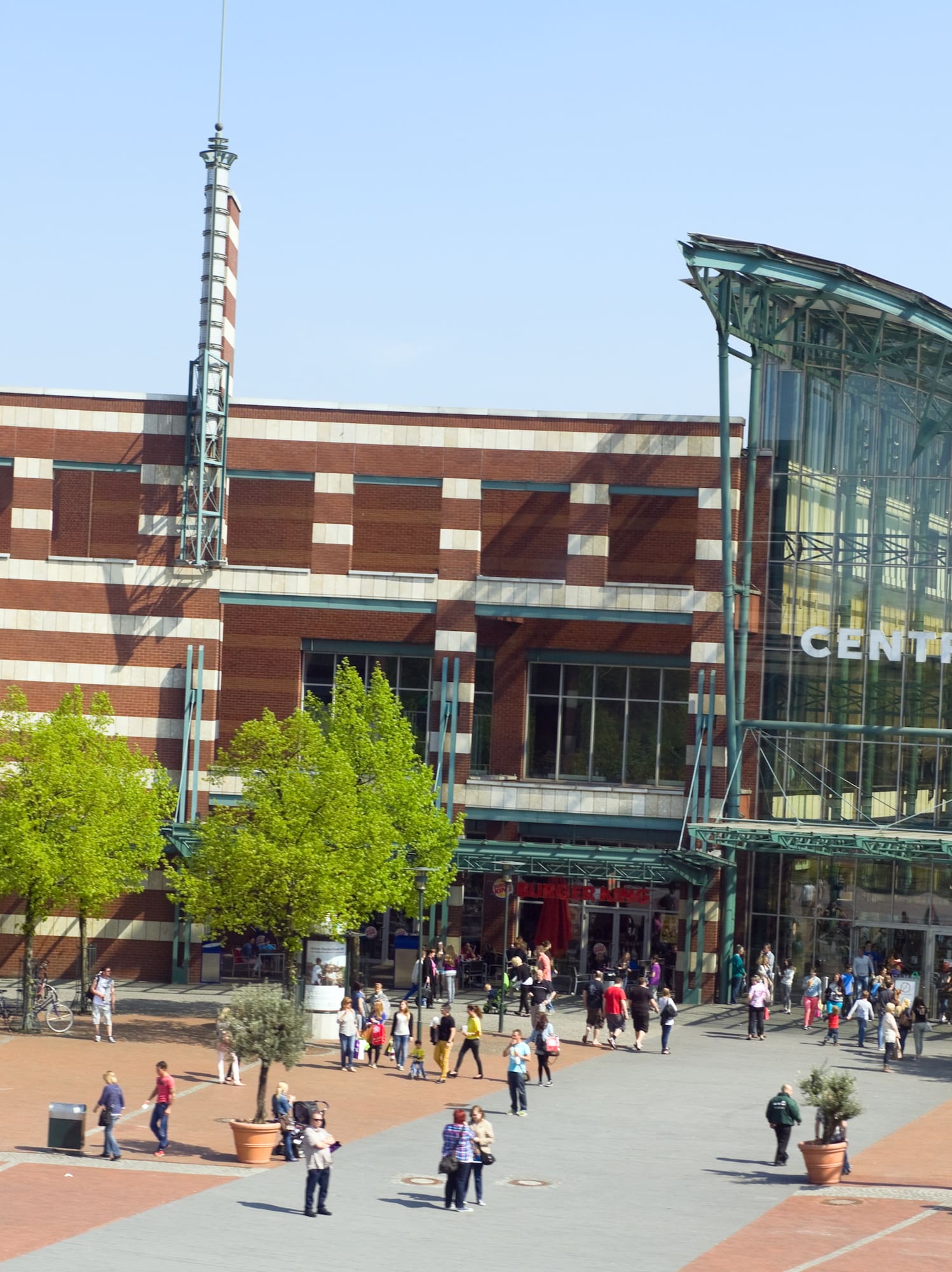a group of people outside a building