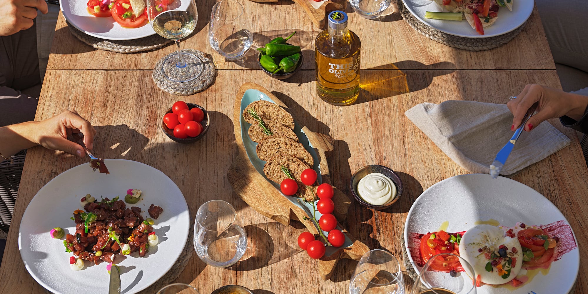 a table with food on it