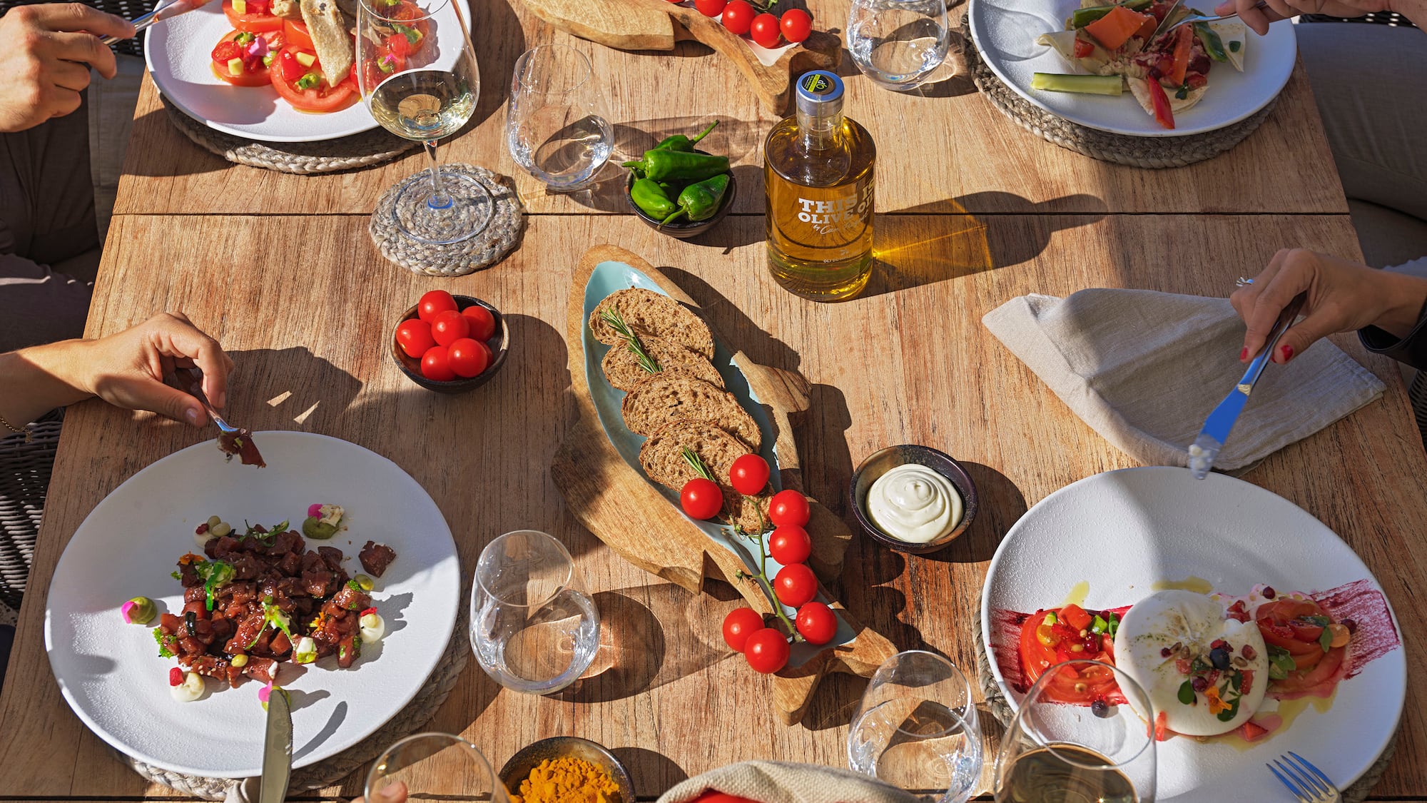 a table with food on it