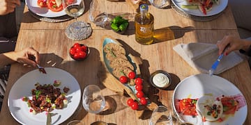 a table with food on it