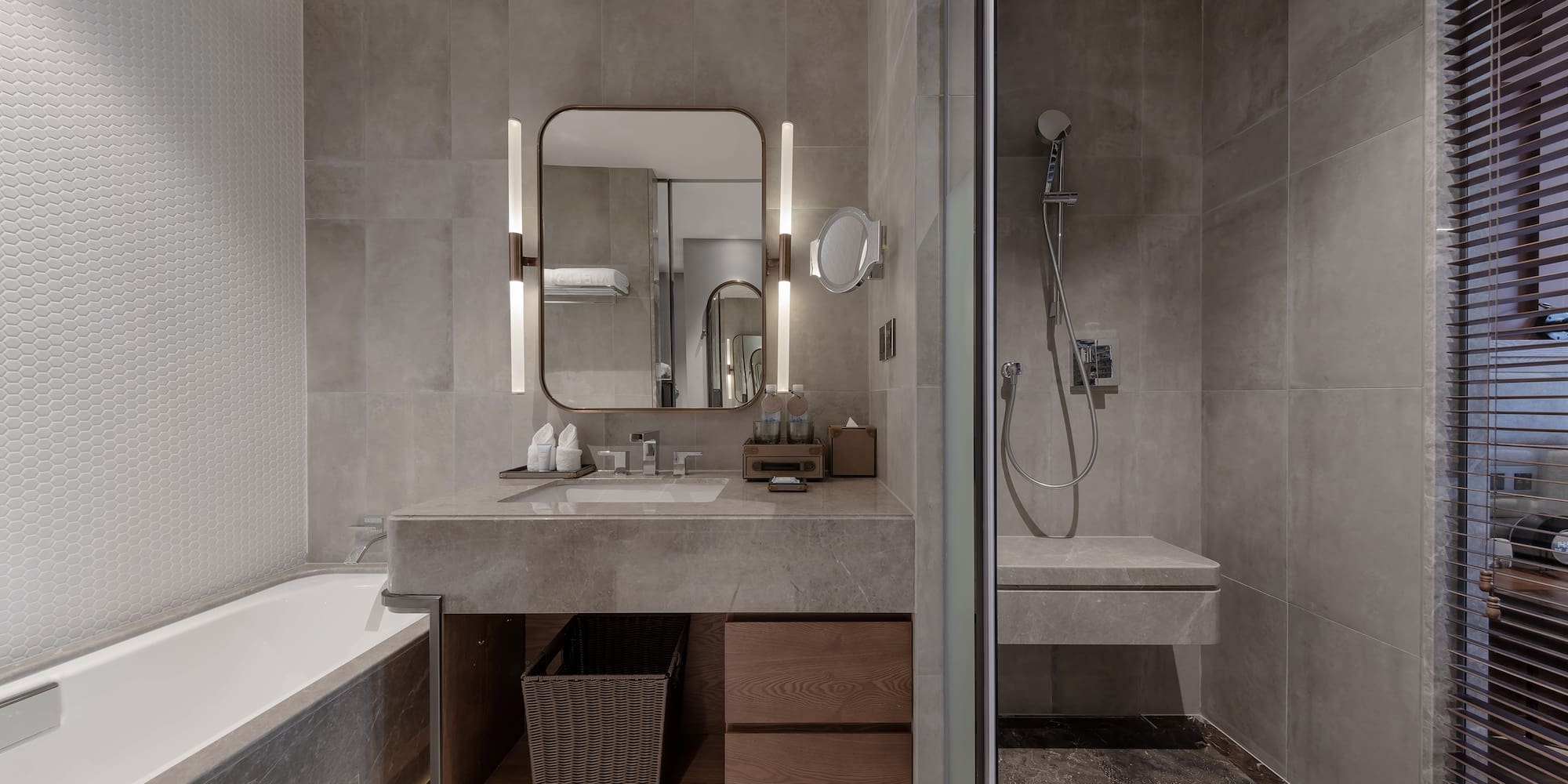 a bathroom with a sink and a bathtub