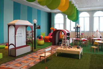 a room with a play area