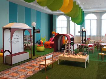 a room with a play area